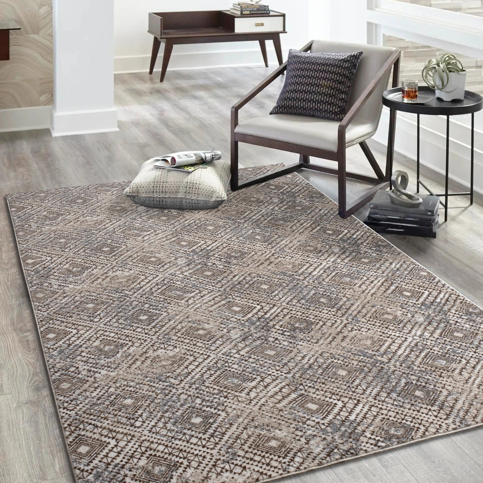 Бохо килим тауп коричневий