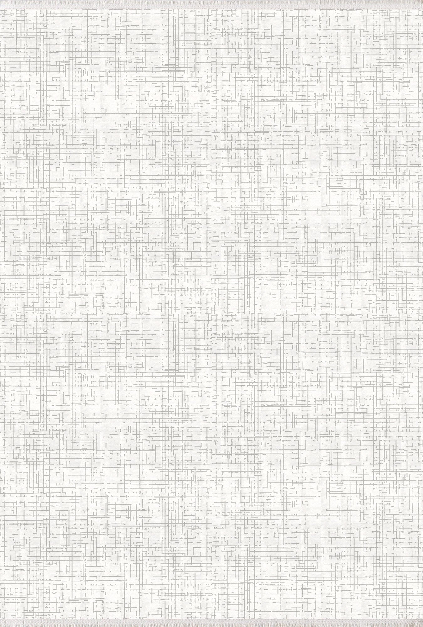 Сучасний текстурований килим Whisper Grid з абстрактним принтом | Білий