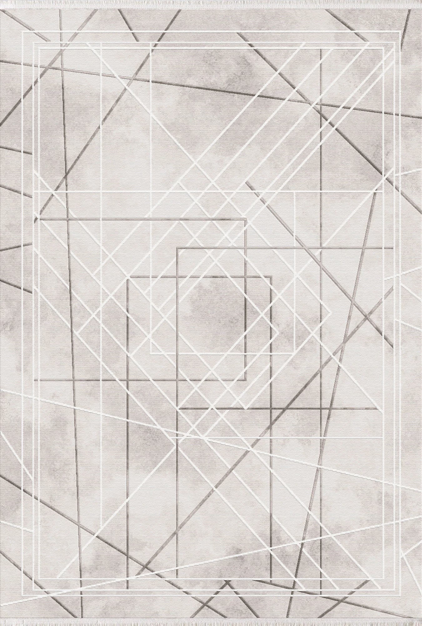 Сучасний багатошаровий геометричний абстракційний килим | Коричневий