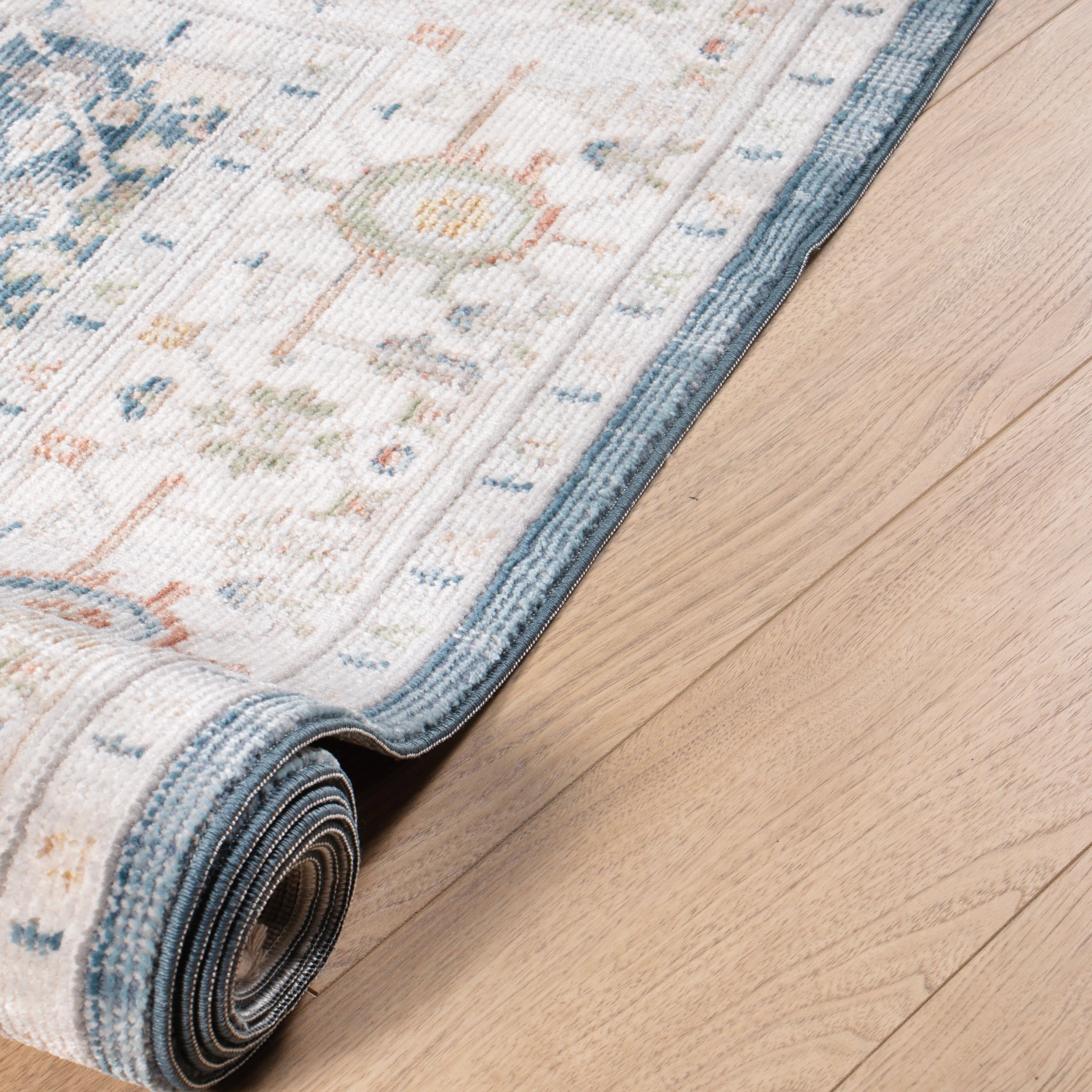 Класичний темно синій килим з медальйоном