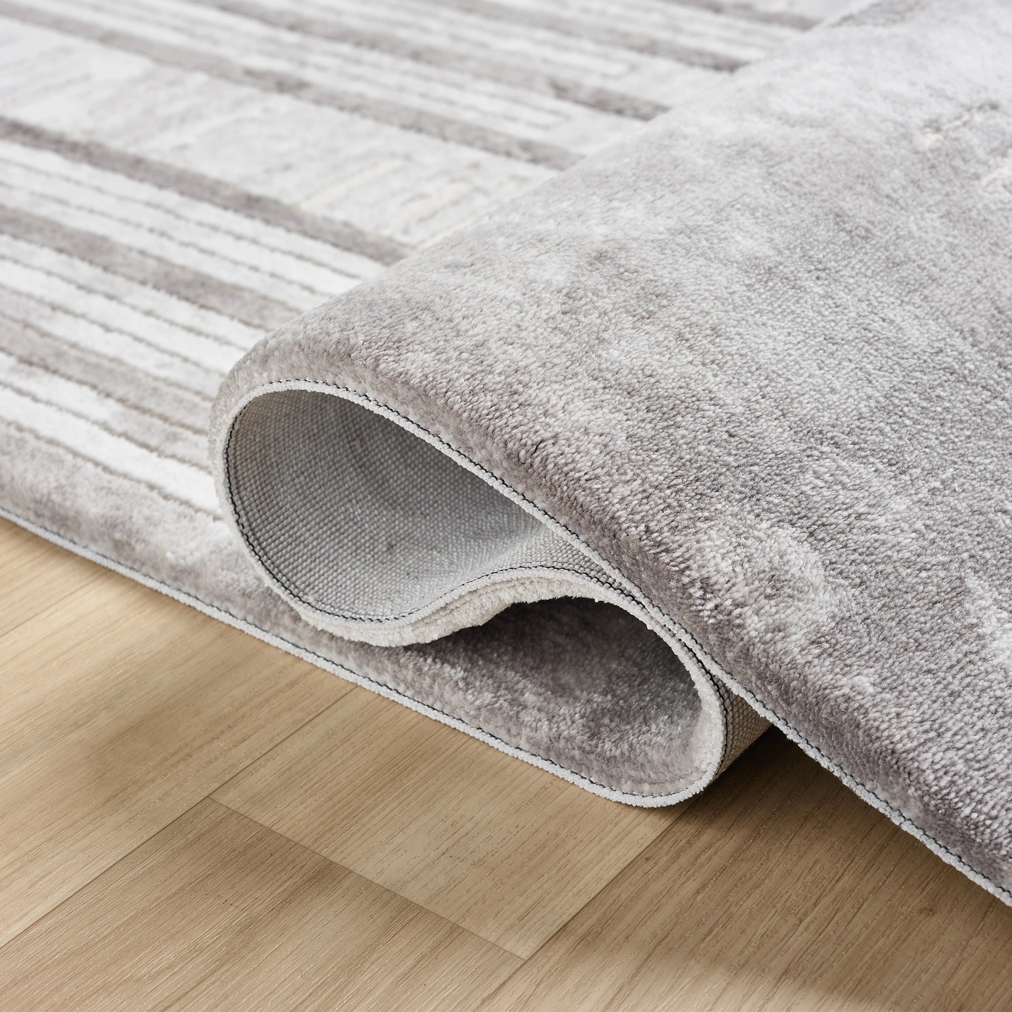 Сучасний килим з концентричними лініями бордюру | Коричневий