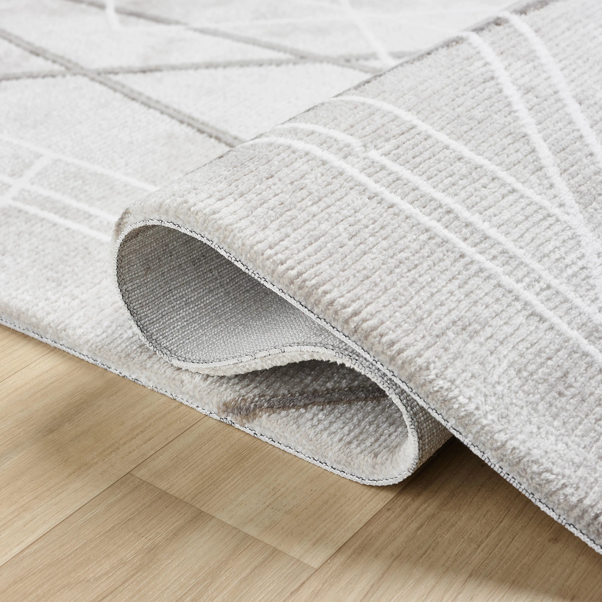 Сучасний багатошаровий геометричний абстракційний килим | Коричневий