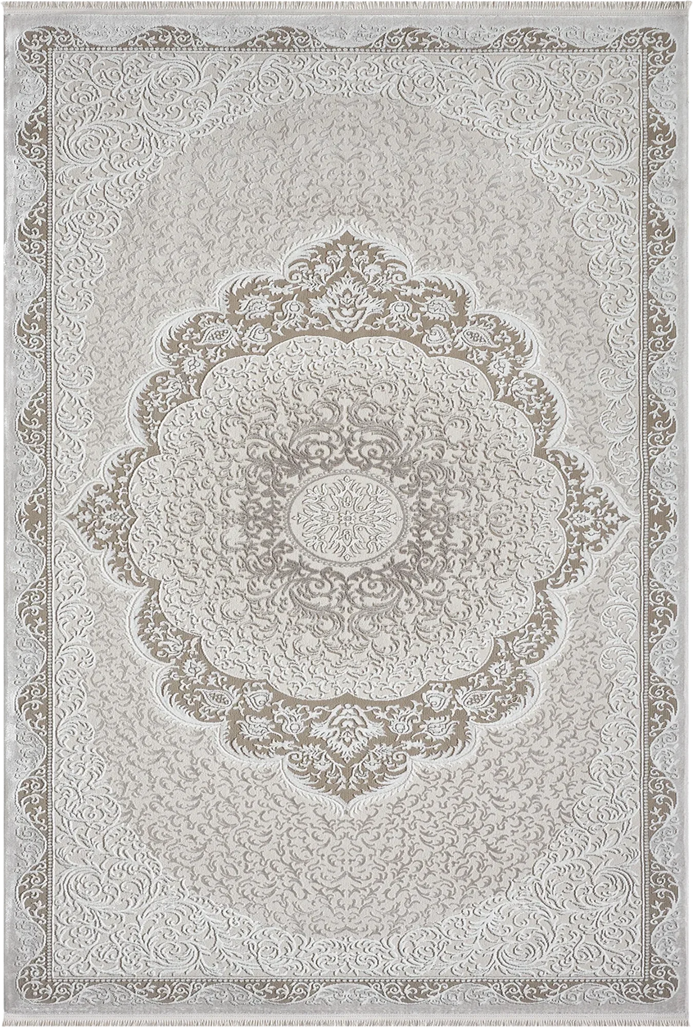 Коричневий традиційний килим-медальйон