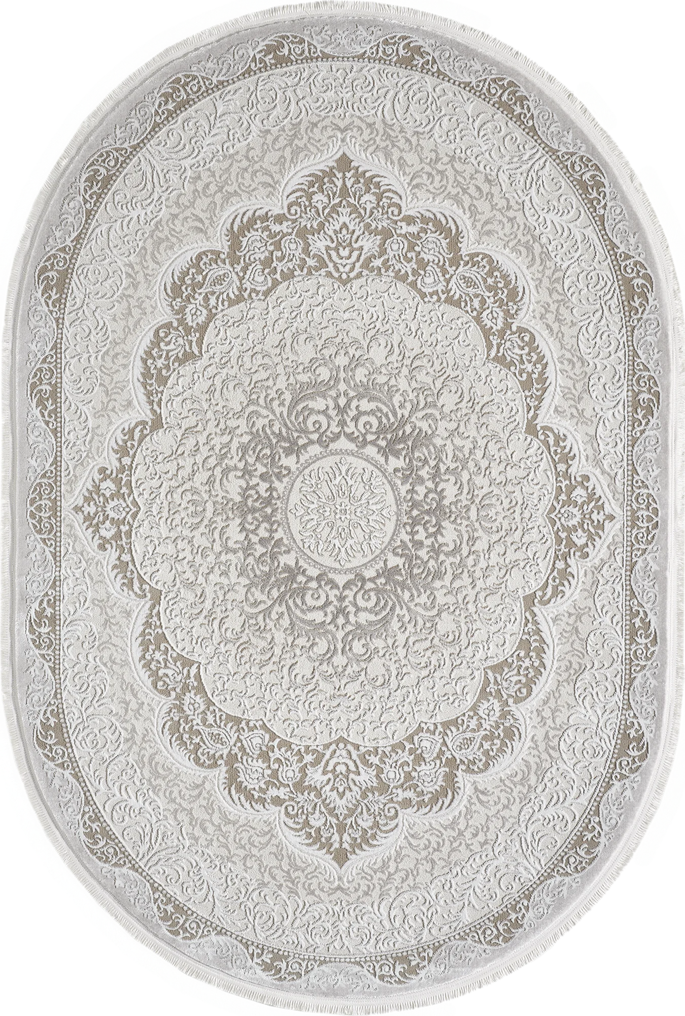 Коричневий традиційний килим-медальйон