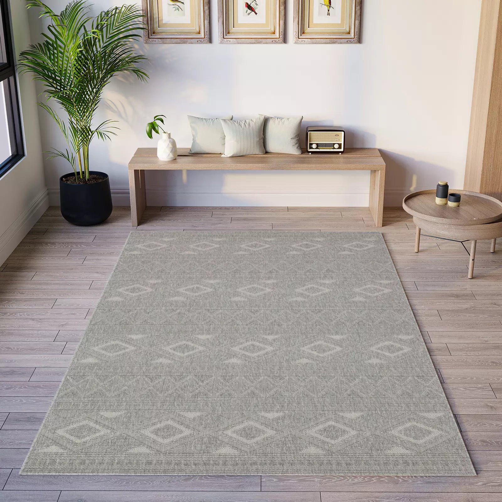 Velmora Plush Woven Boucle Rug Gray - Bella Rugs