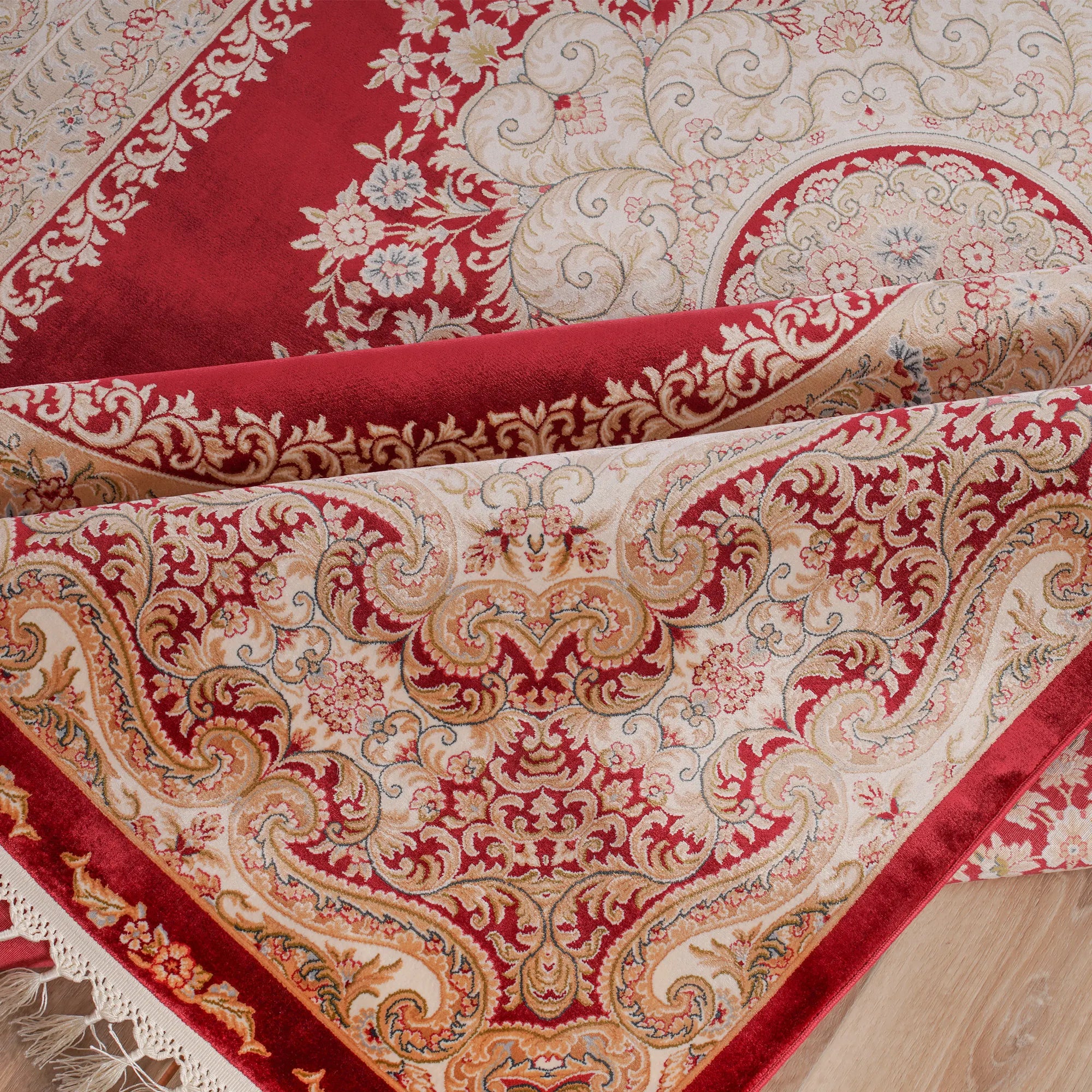 A Touch of Heritage Historical Motifs Handwoven Silk Rug - Bella Rugs