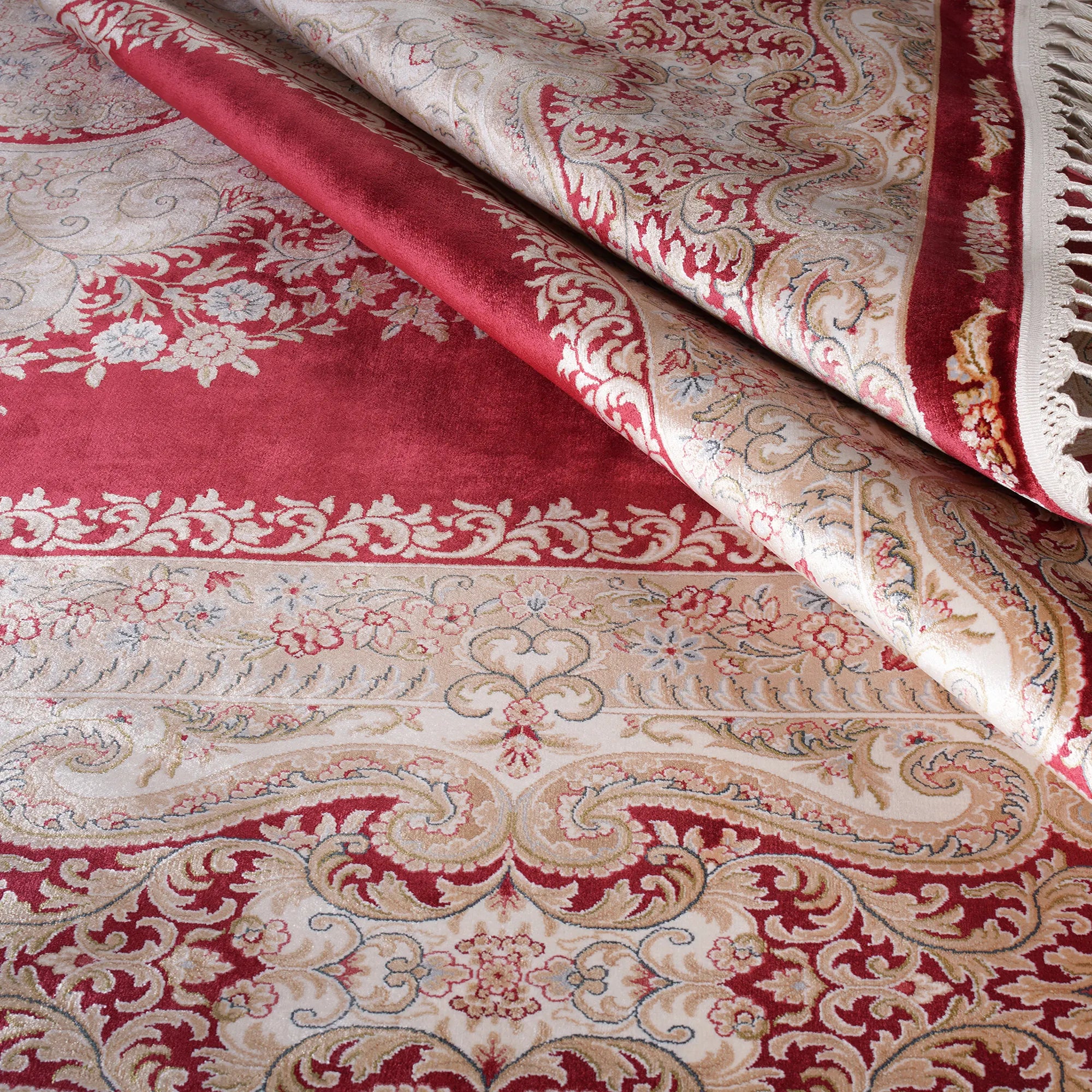 A Touch of Heritage Historical Motifs Handwoven Silk Rug - Bella Rugs