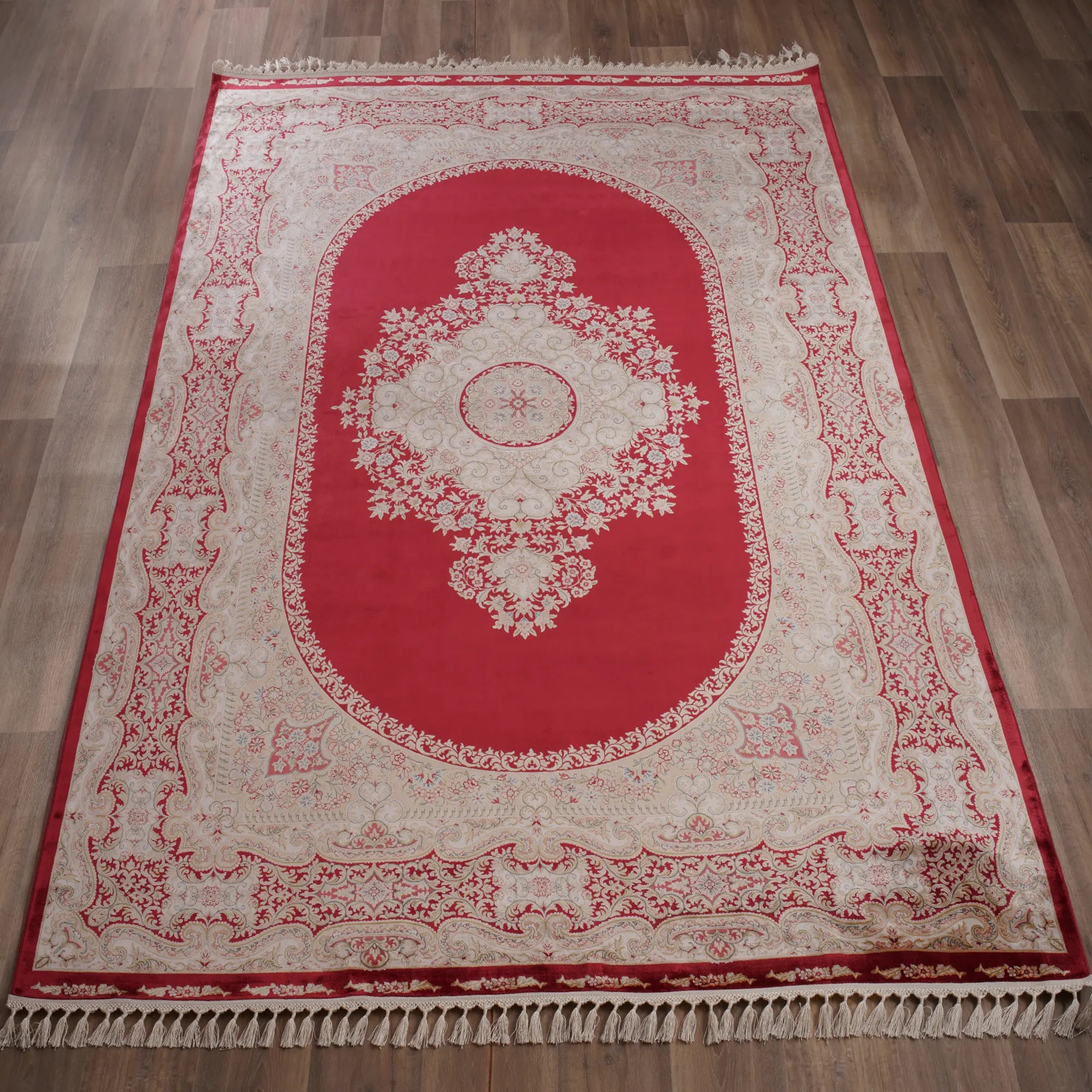 A Touch of Heritage Historical Motifs Handwoven Silk Rug - Bella Rugs