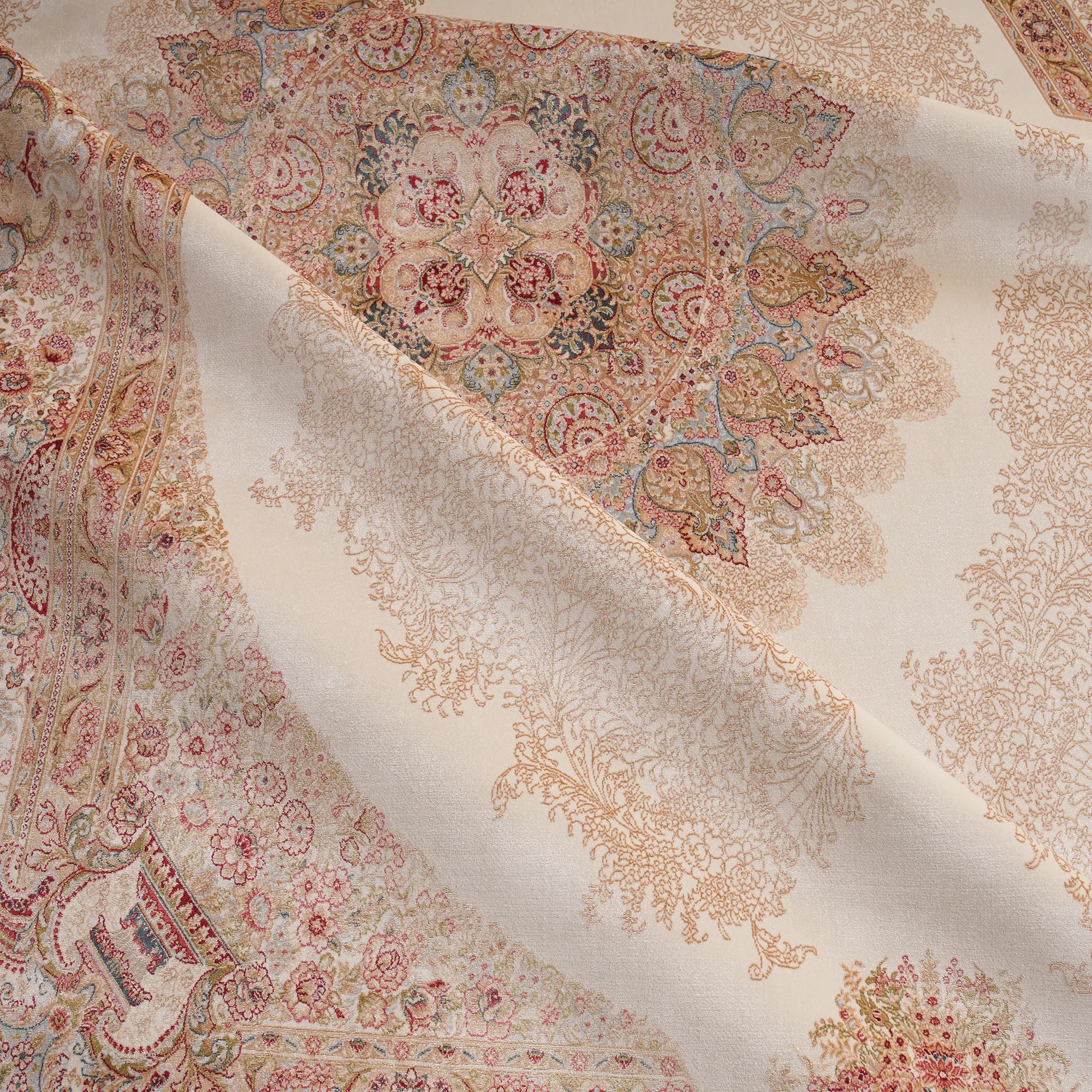 Timeless Elegance Antique Pattern Handmade Silk Rug - Bella Rugs