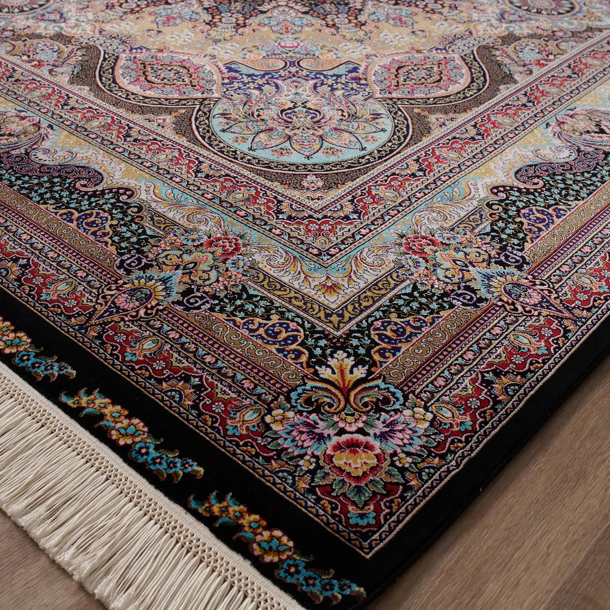 Vintage-Inspired Artistic Handmade Silk Rug - Bella Rugs