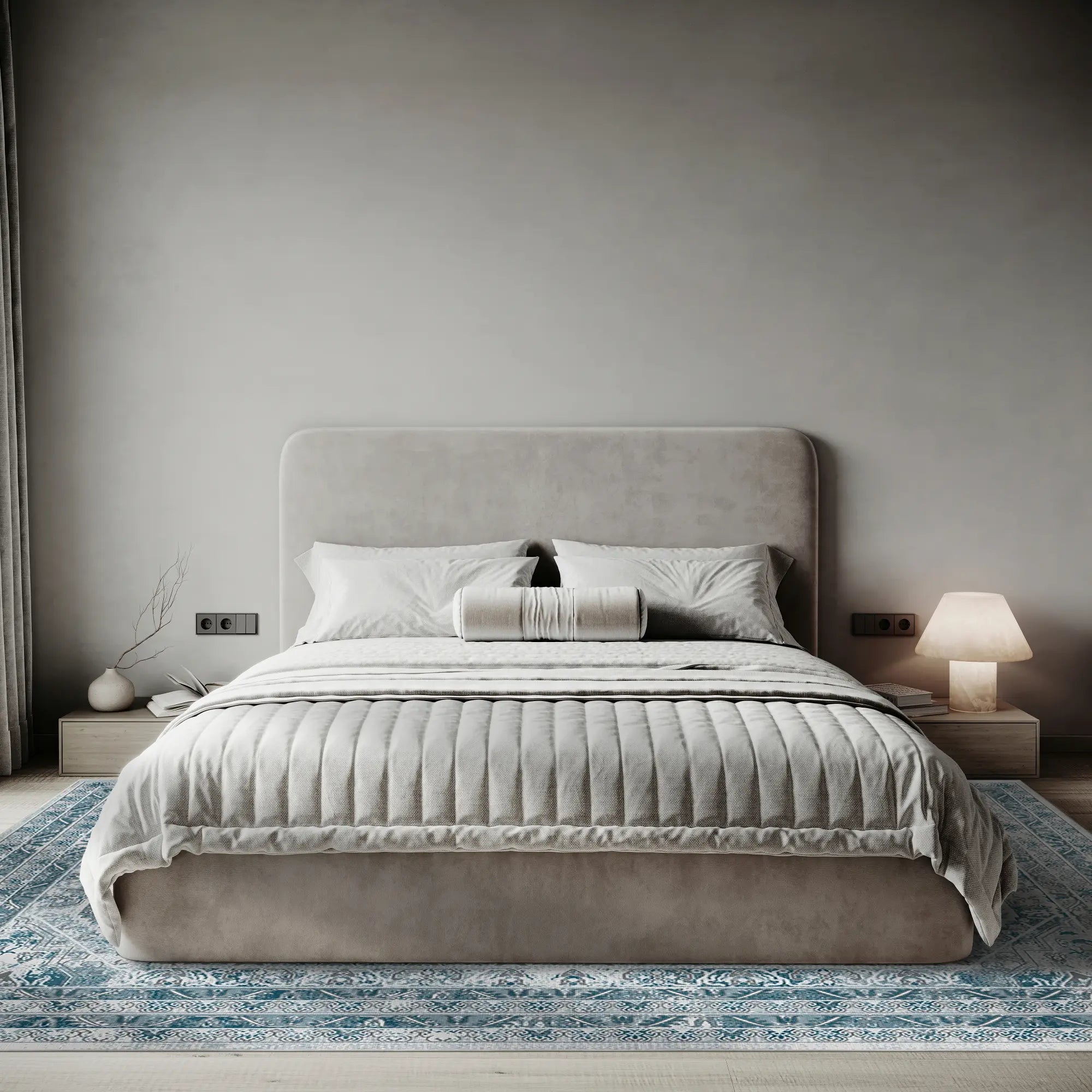 Вінтажний синій килим-медальйон