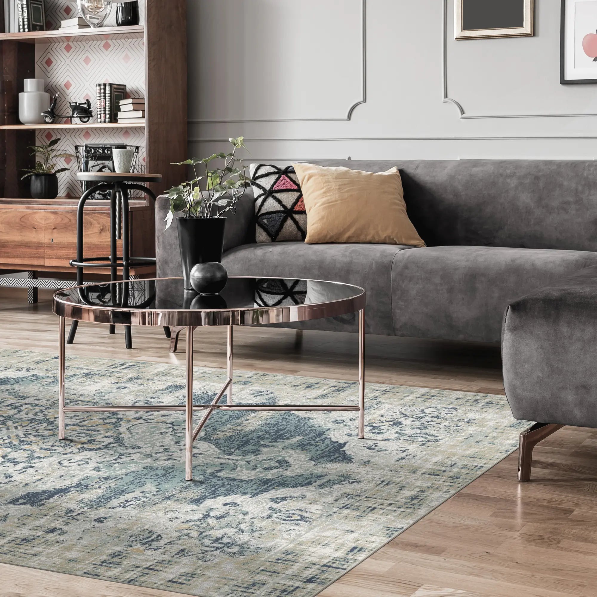 Килим Patina Navy Teal Beige