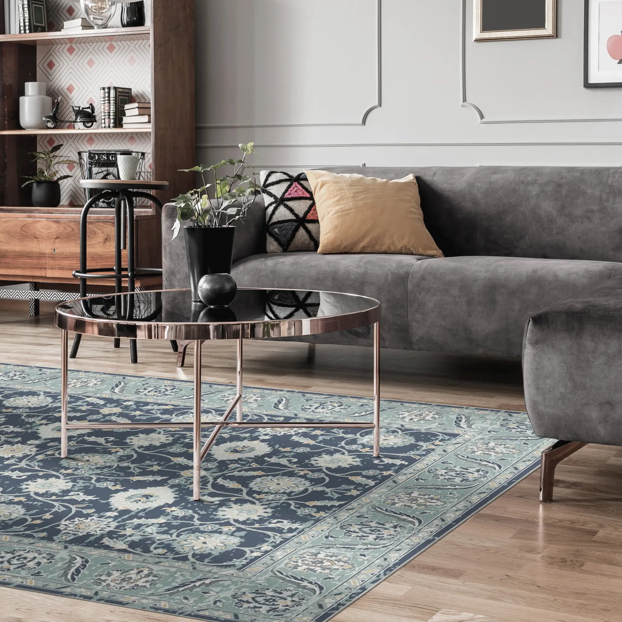 Килим Veda Sage Navy Blue