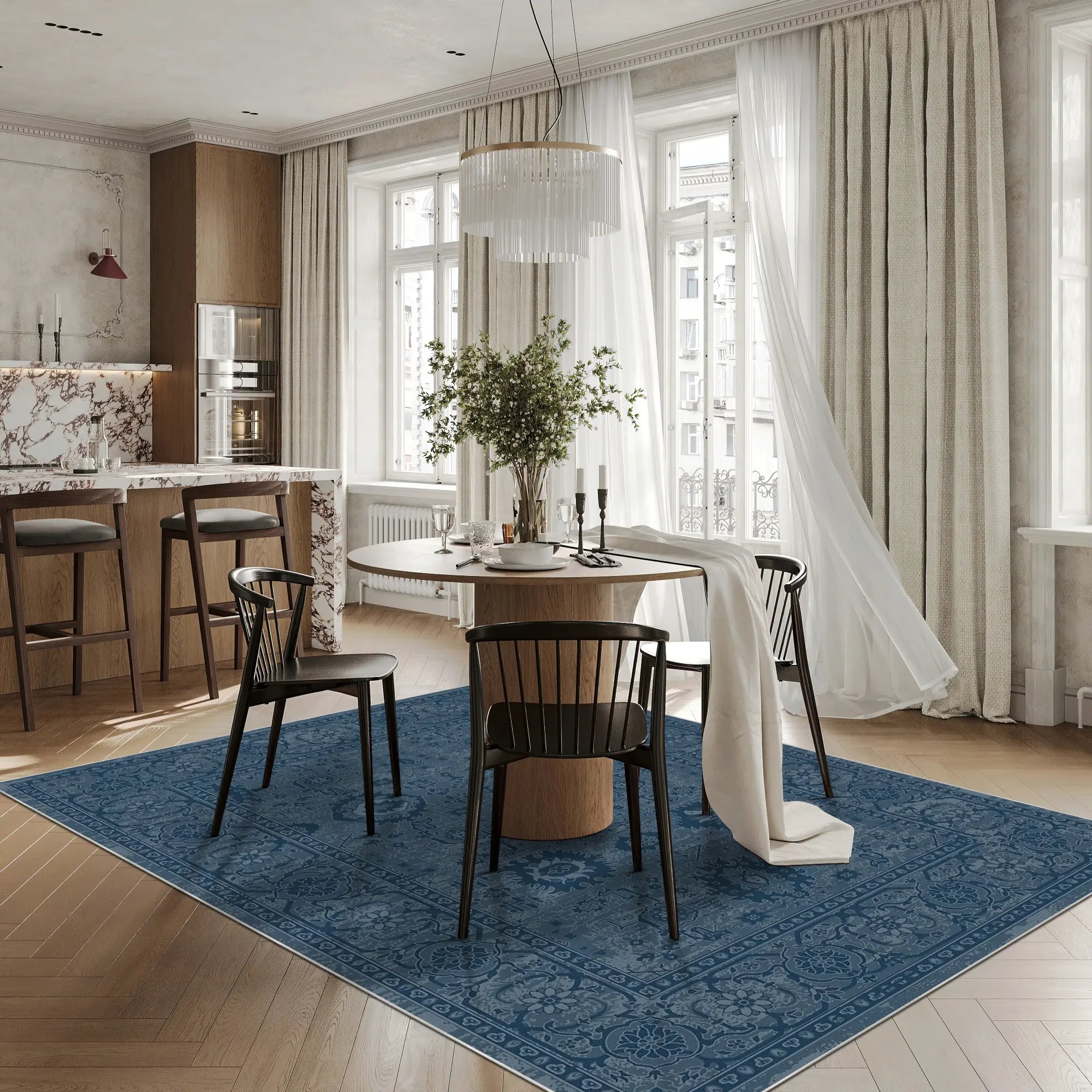 Килим Legacy Distressed Floral Navy Blue