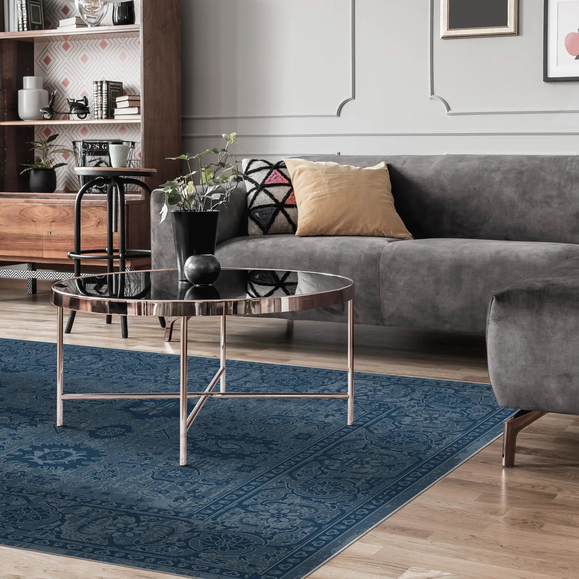 Килим Legacy Distressed Floral Navy Blue