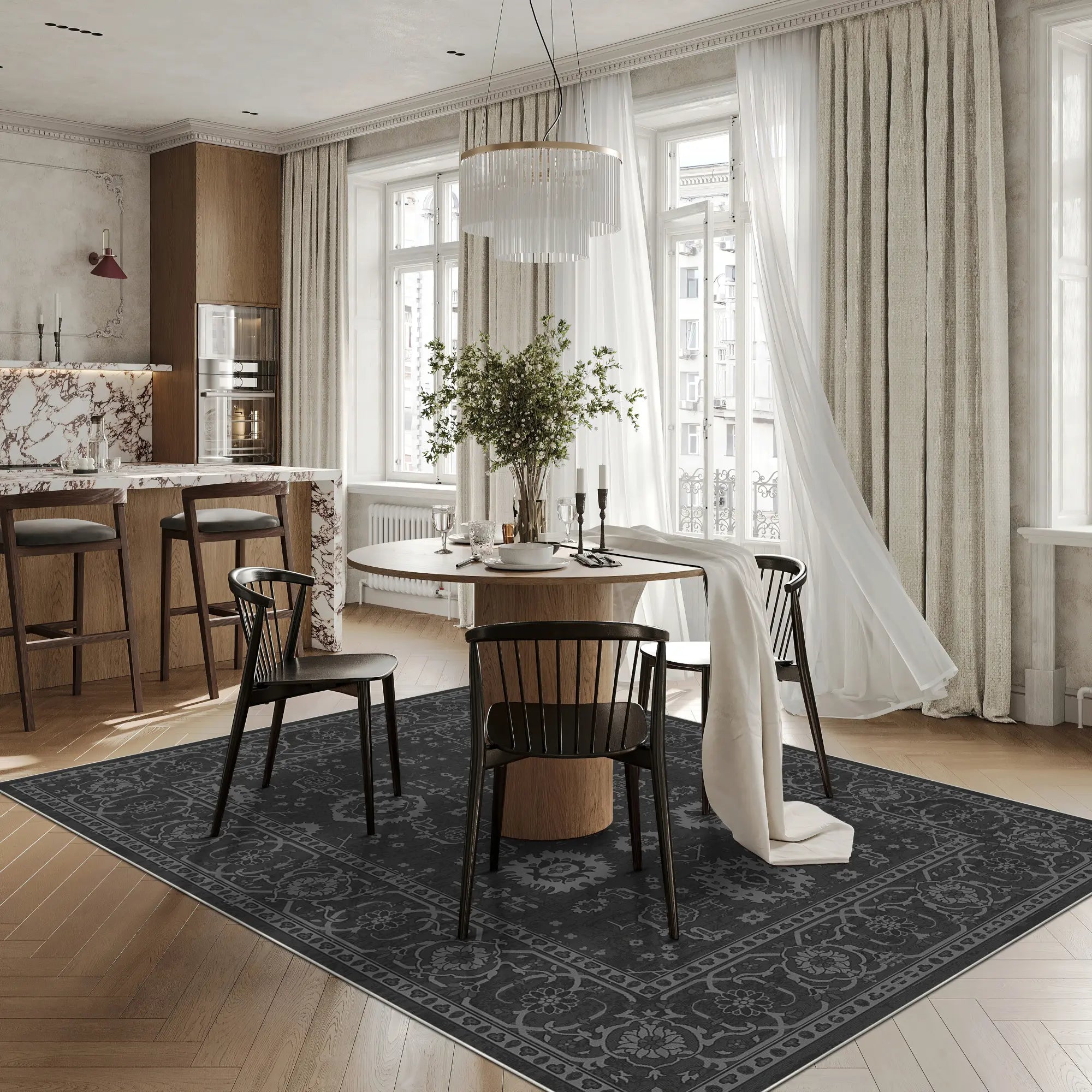 Килим Legacy Eroded Floral Charcoal