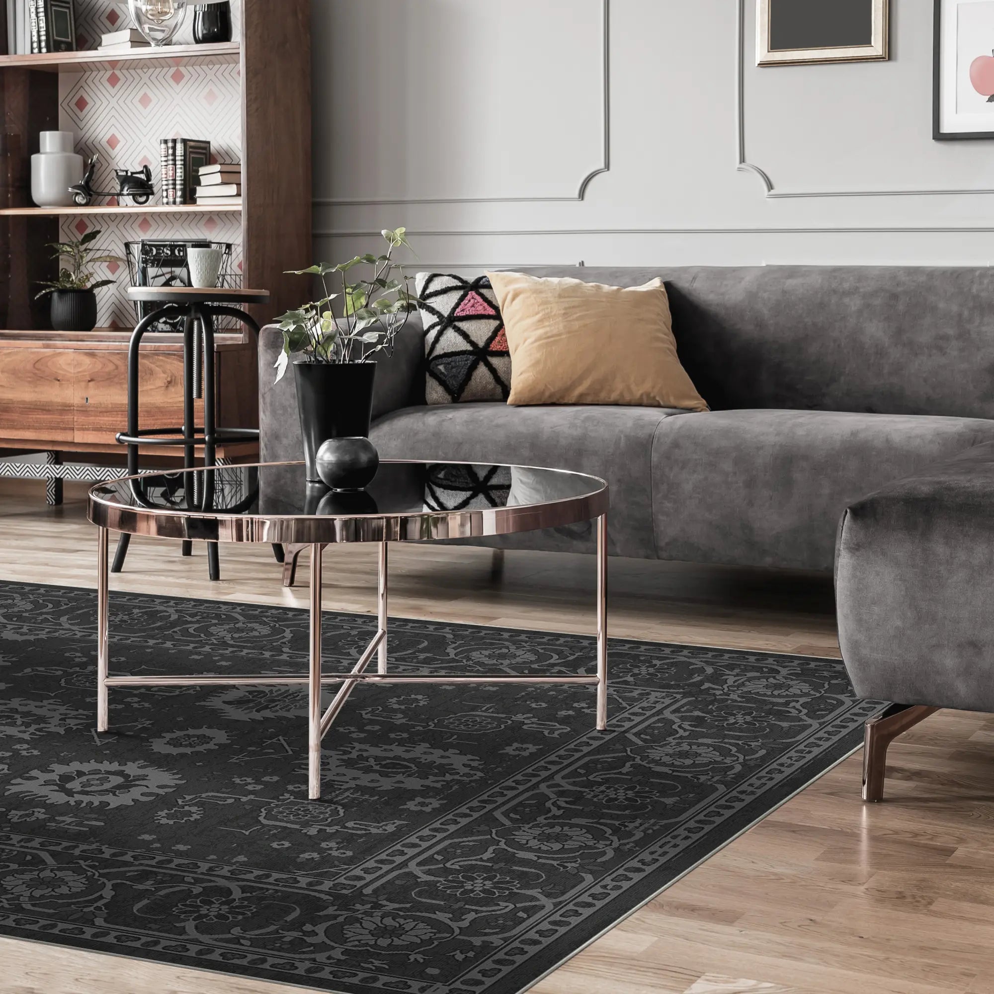 Килим Legacy Eroded Floral Charcoal