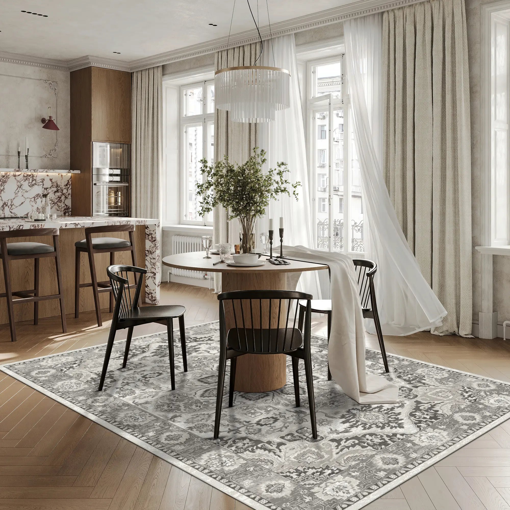 Килим Elysian Grand Medallion Light Grey