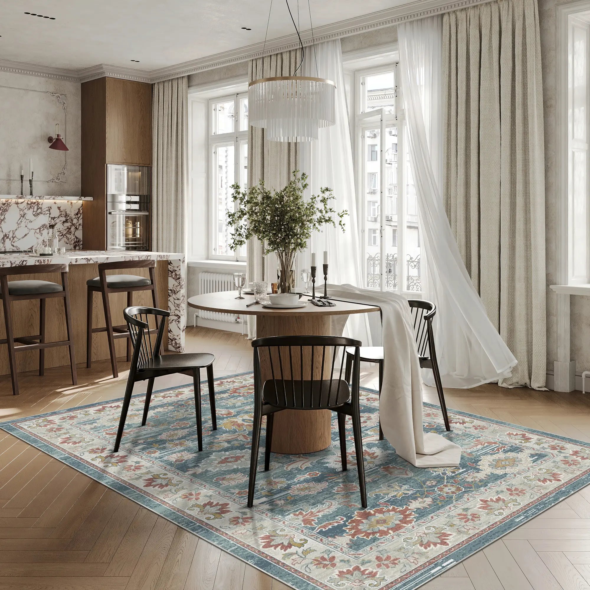 Килим Aura Distressed Floral Teal