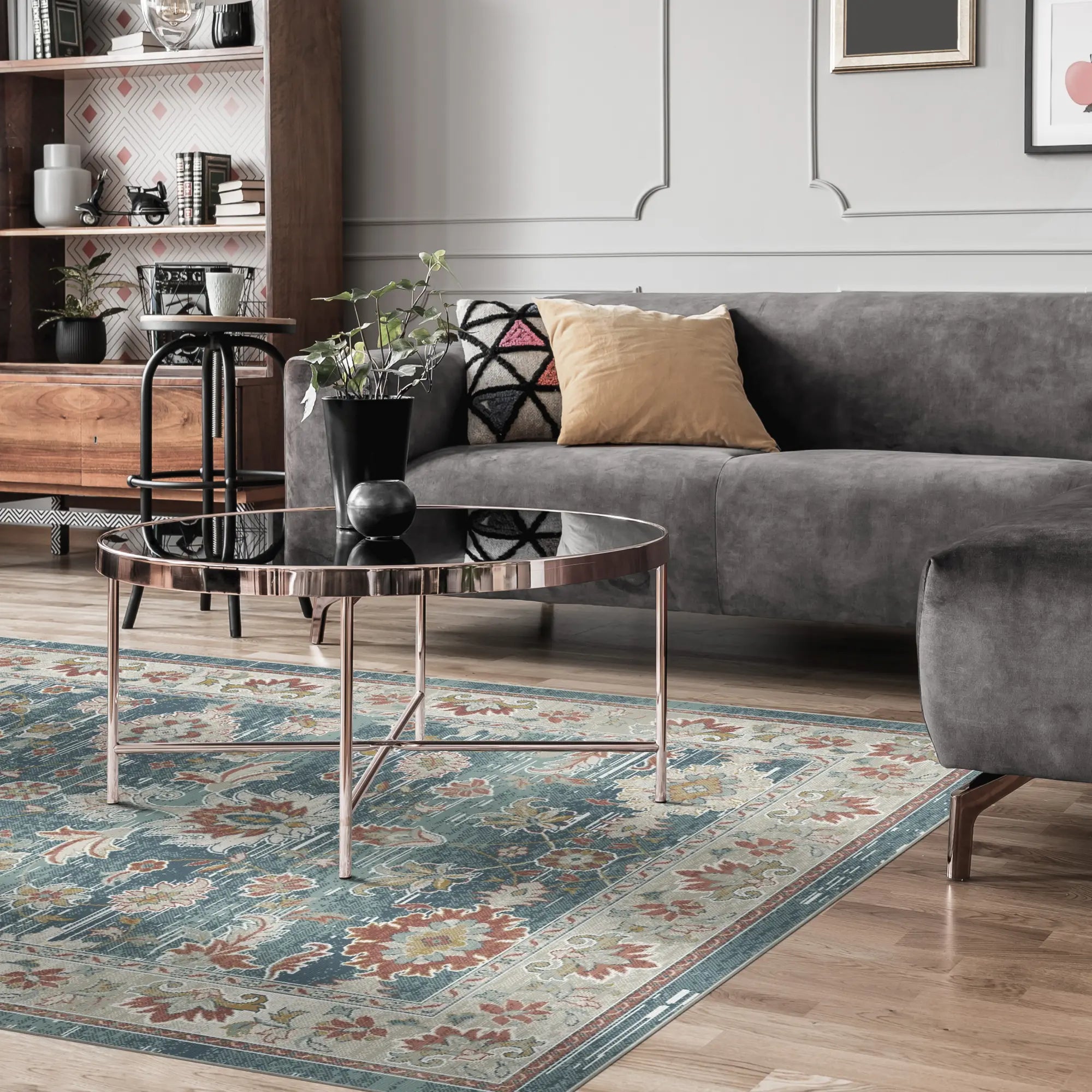 Килим Aura Distressed Floral Teal