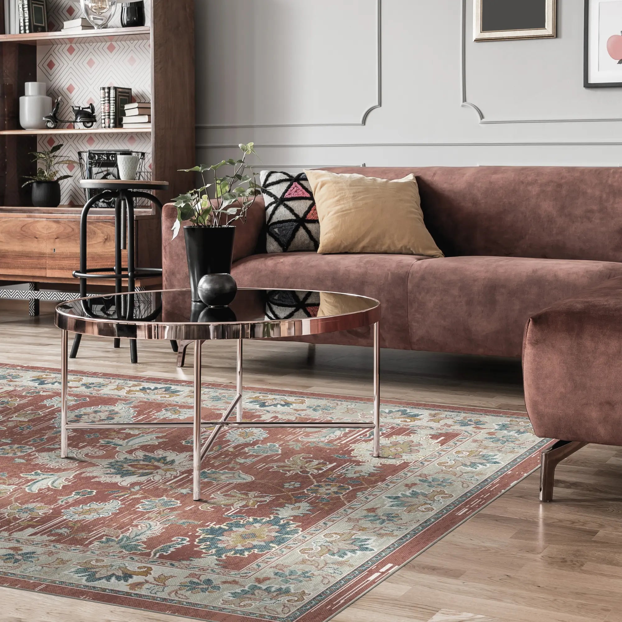 Килим Ember Distressed Botanical Terracotta