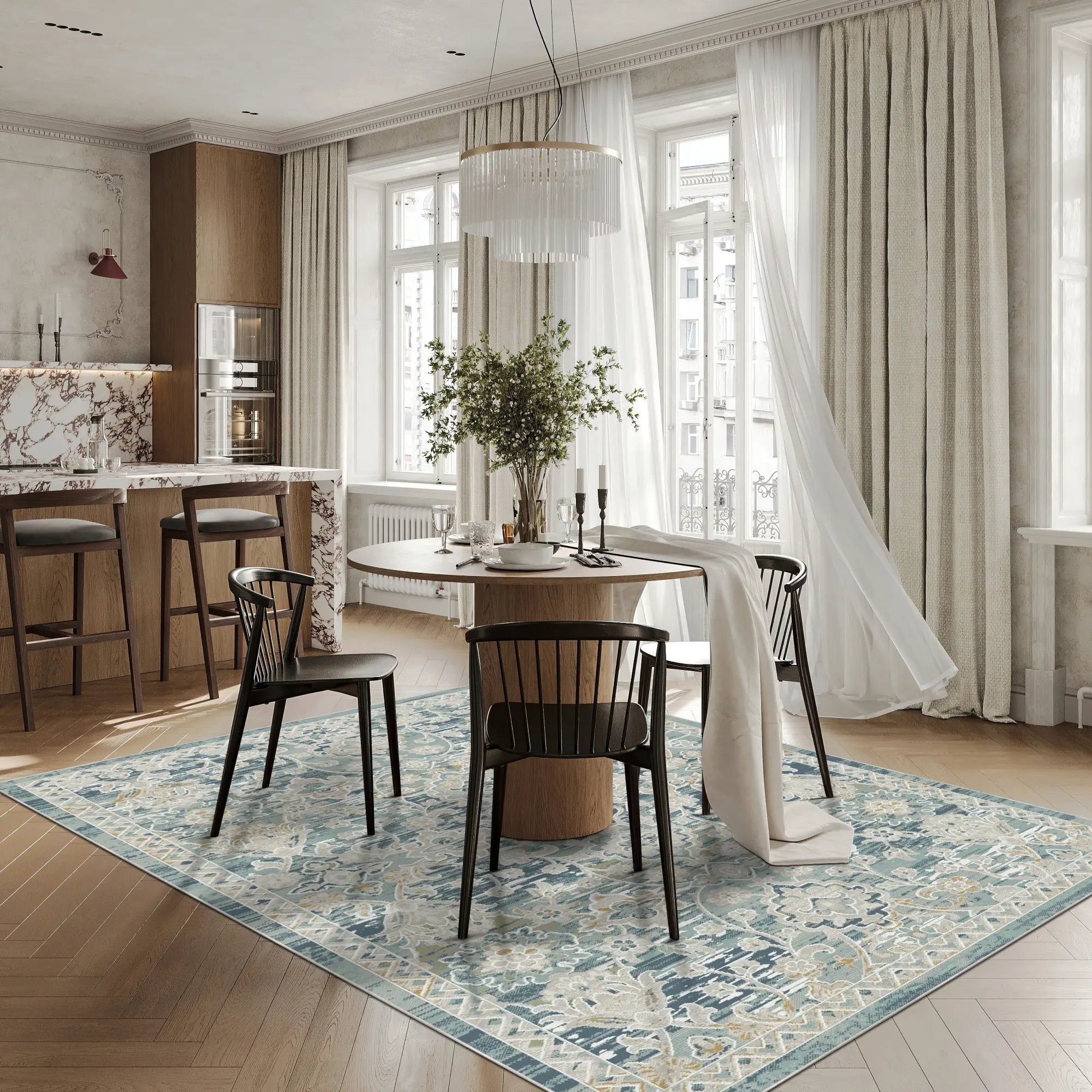 Килим Dynasty Distressed Trellis Blue