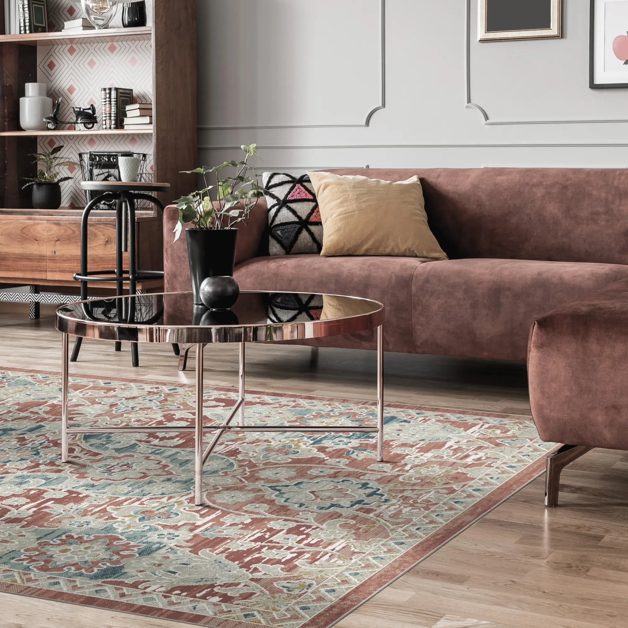 Килим Dynasty Trellis Floral Terracotta