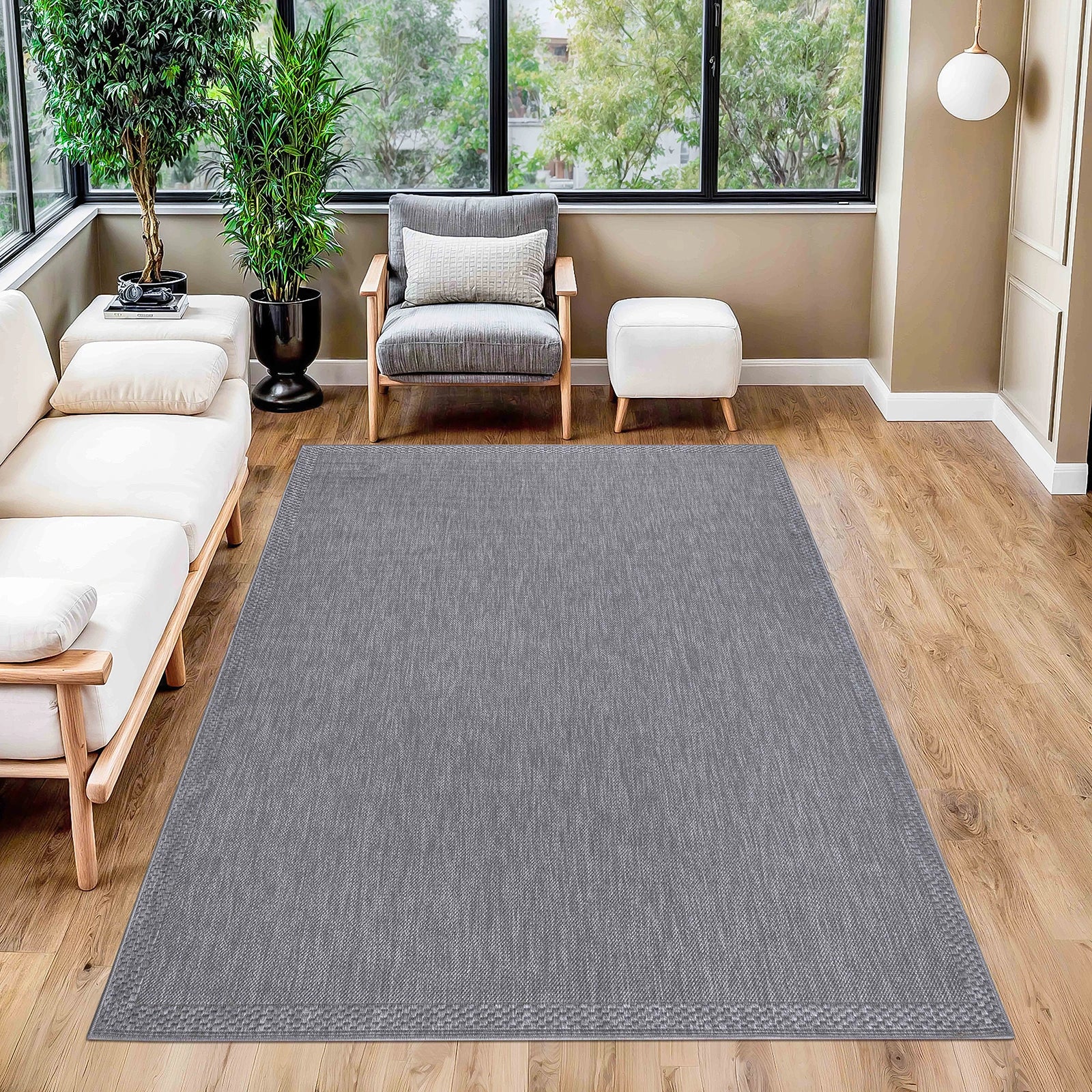 Килим у стилі сизалю Steel Borderline