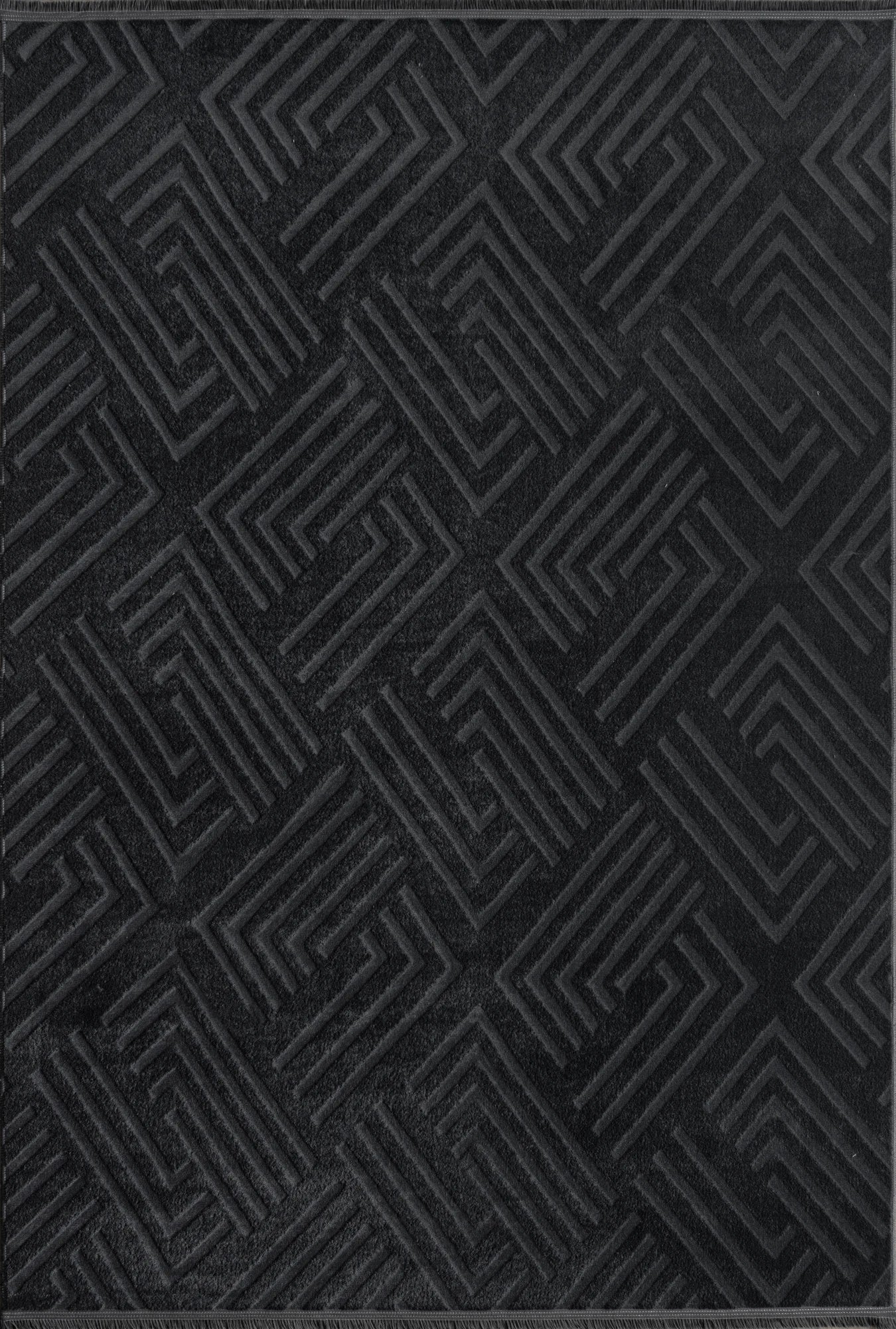 Килим лабіринт вугільний