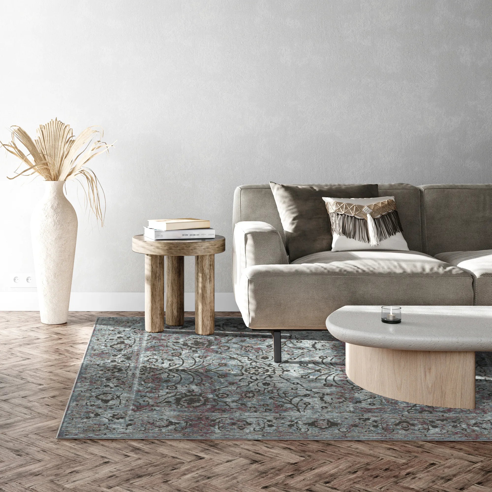 Килим з квітковим принтом Каннський туман