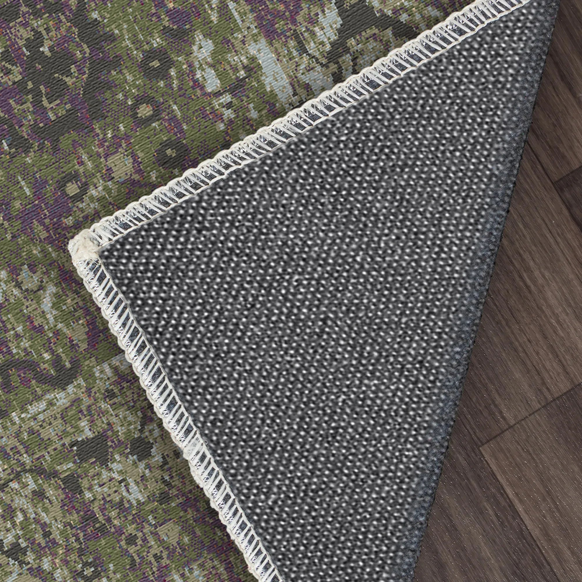 Килим з квітковим принтом оливкового кольору Тоскана