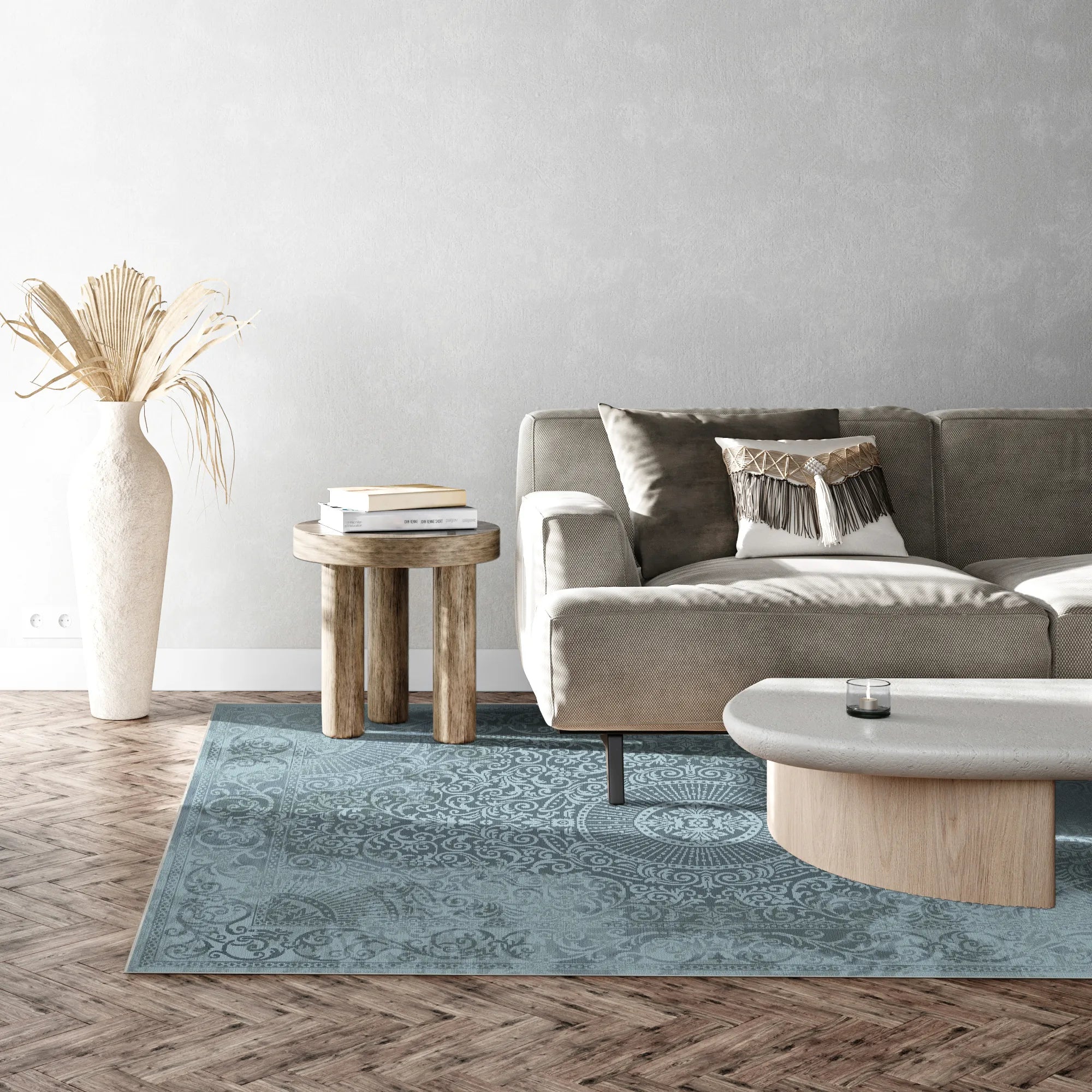 Килим медальйон Венеція Аквамарин Бароковий