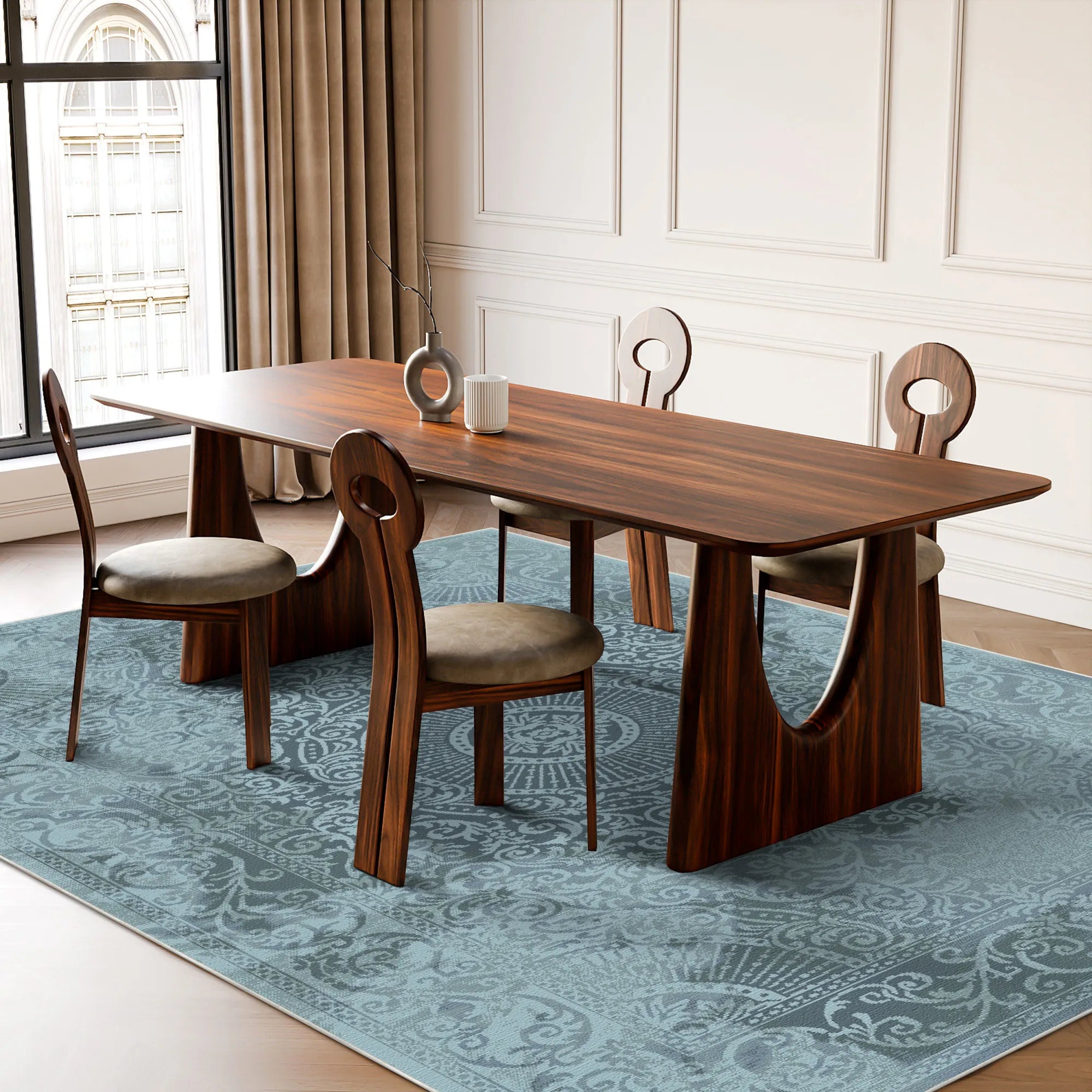 Килим медальйон Венеція Аквамарин Бароковий