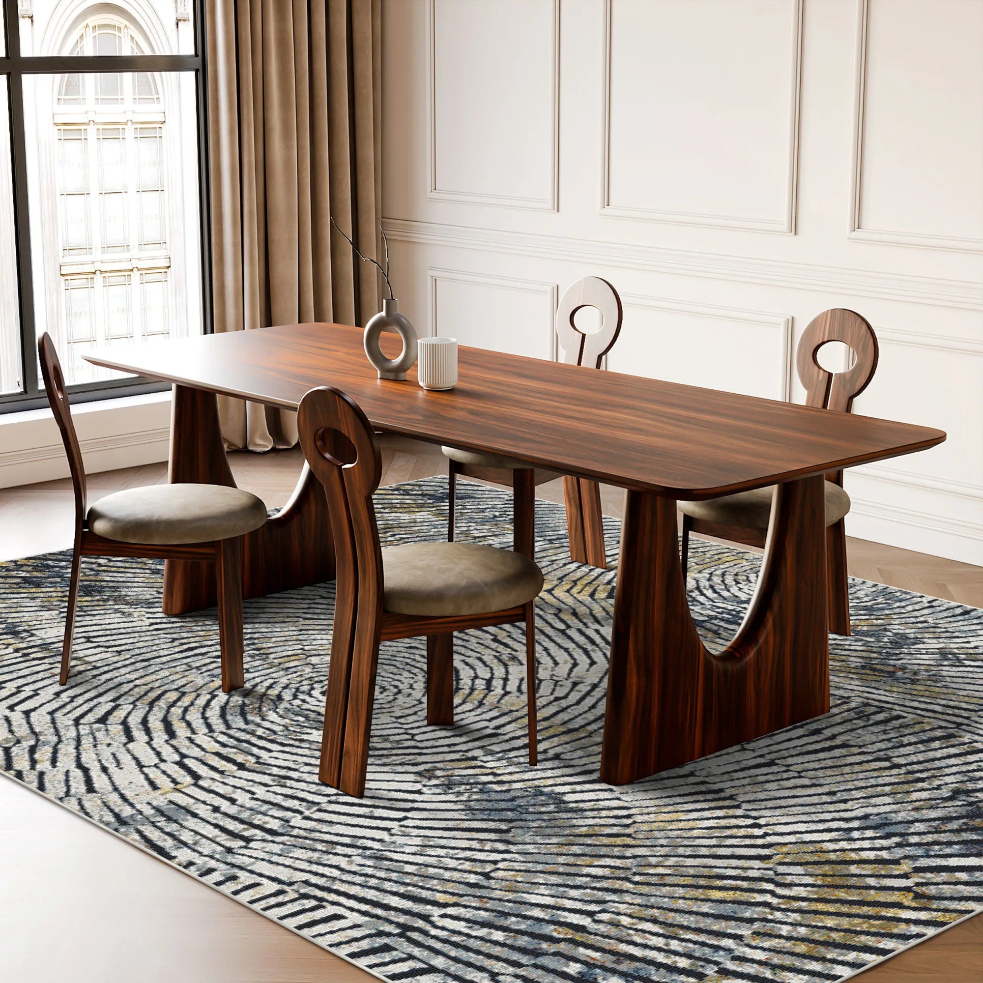 Сучасний абстрактний радіальний мозаїчний килим