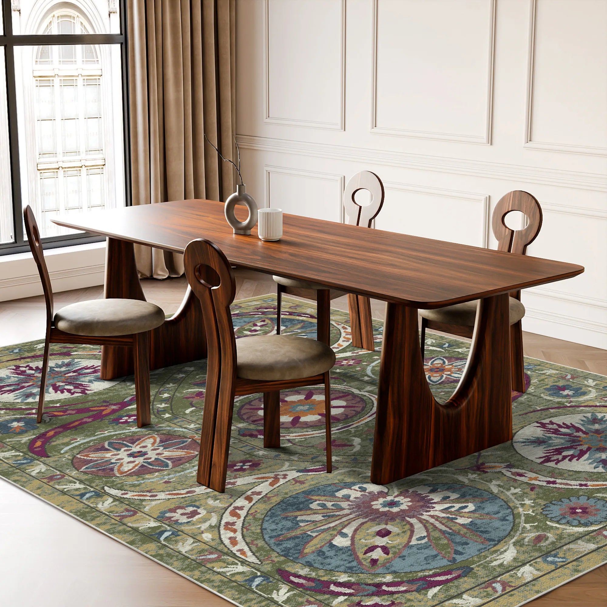 Екзотичний килим Bukhara Olive з медальйоном