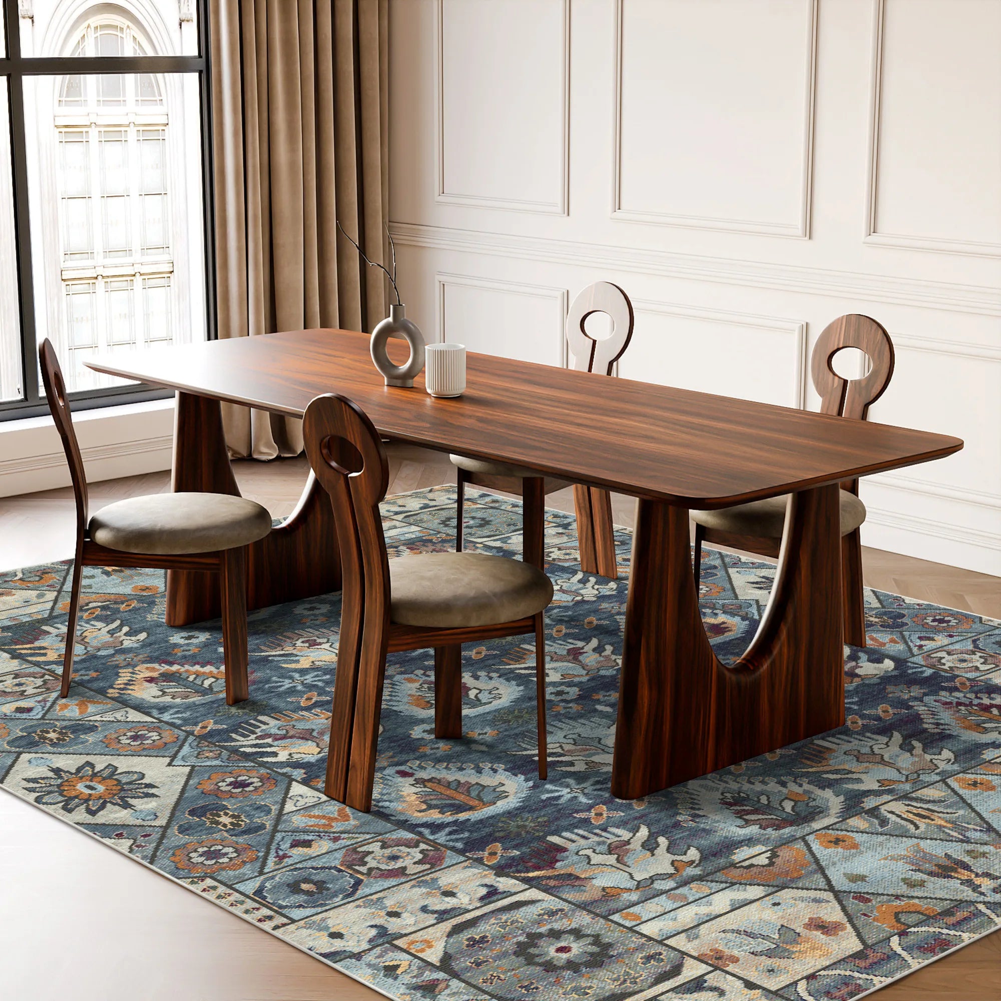 Традиційний геометричний килим Shirvan Indigo