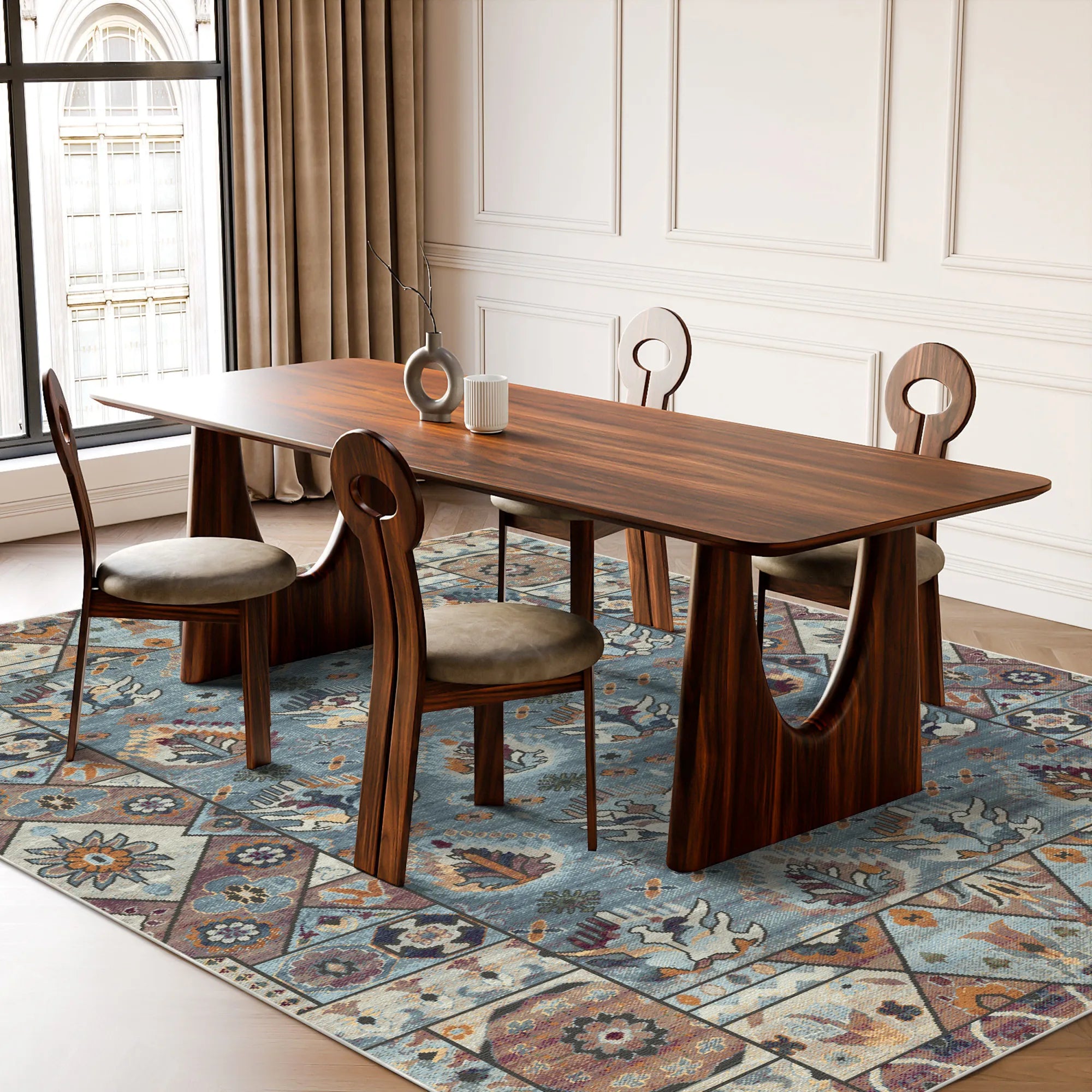 Традиційний геометричний килим Shirvan Azure