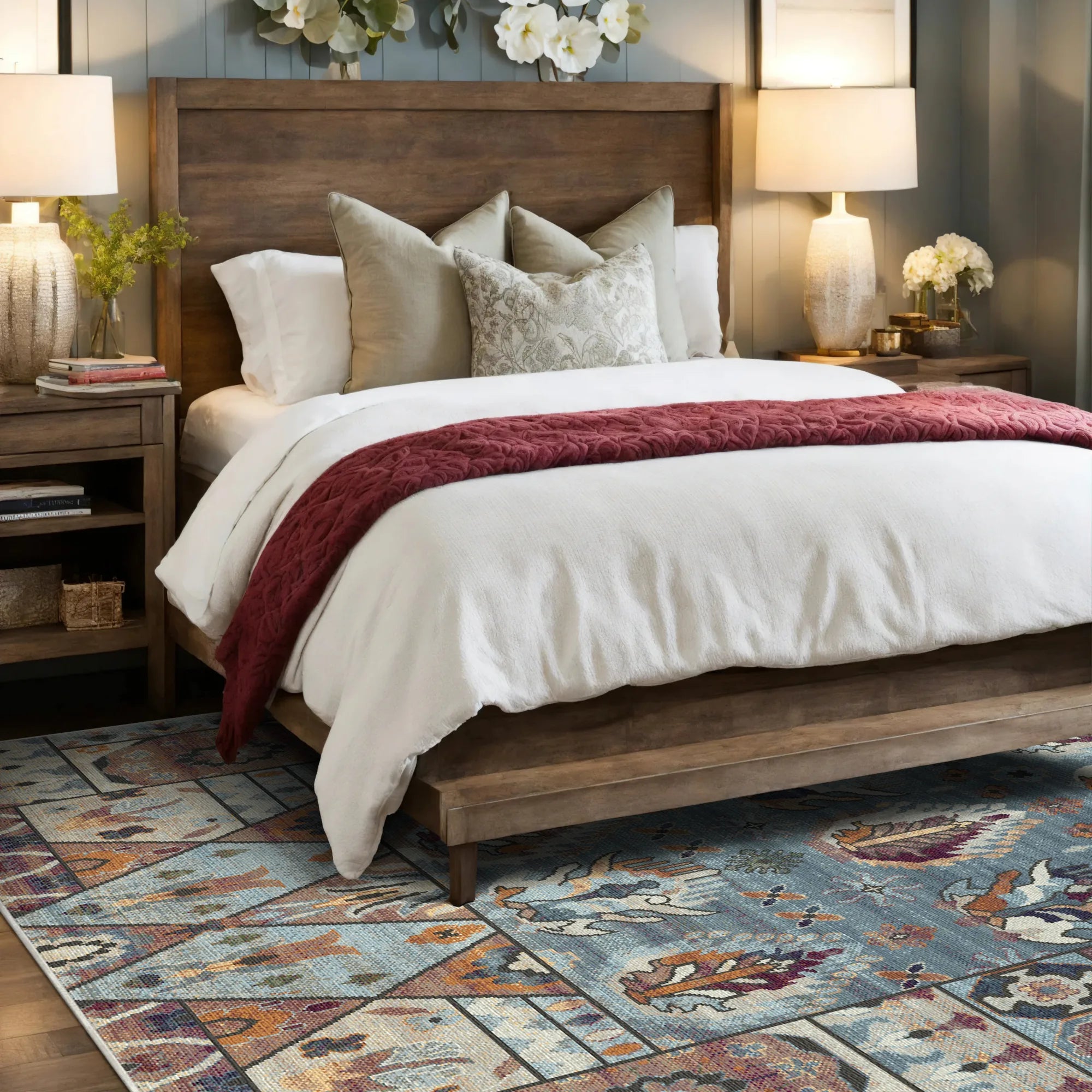 Традиційний геометричний килим Shirvan Azure