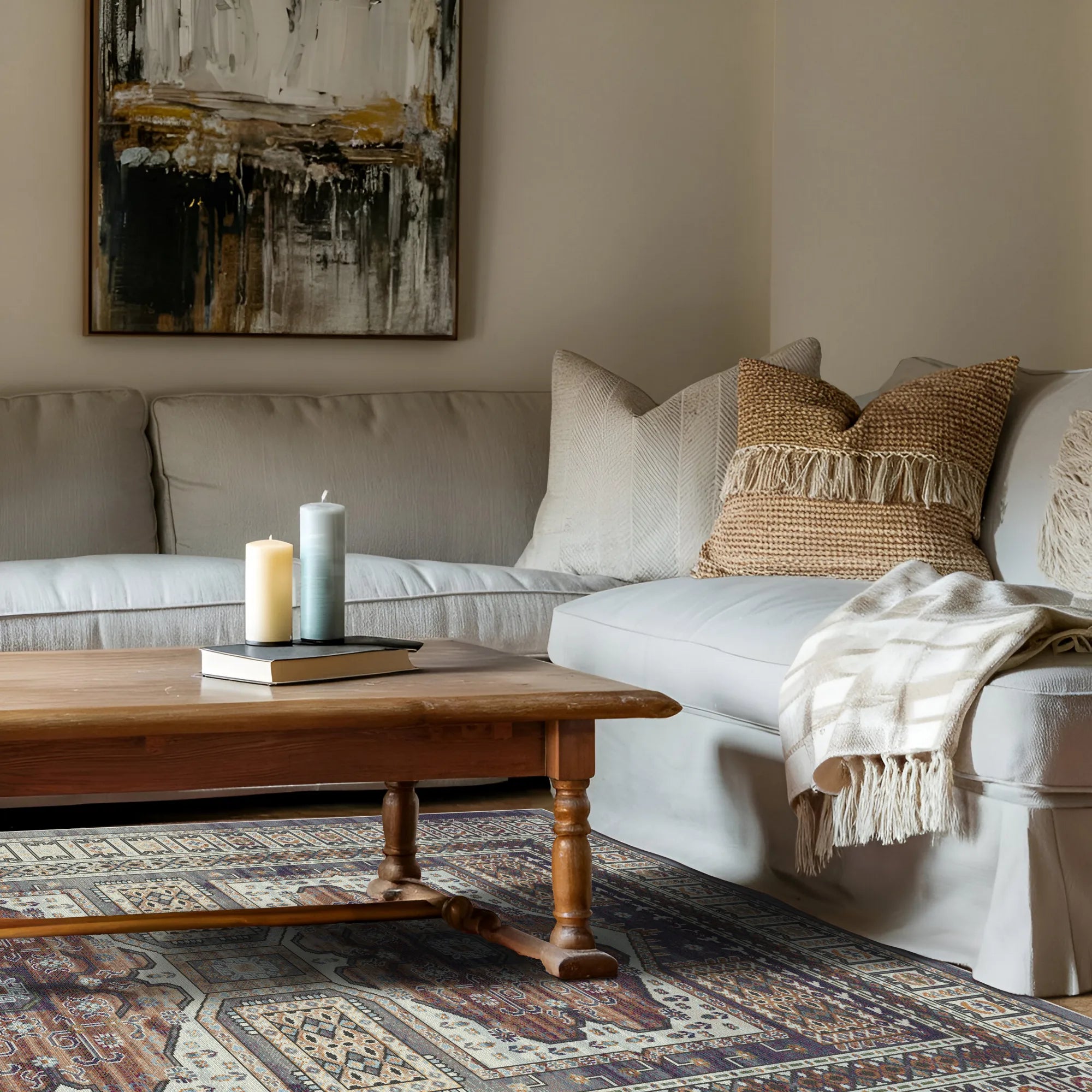 Етнічний килим з медальйоном з бурштину Самарканд