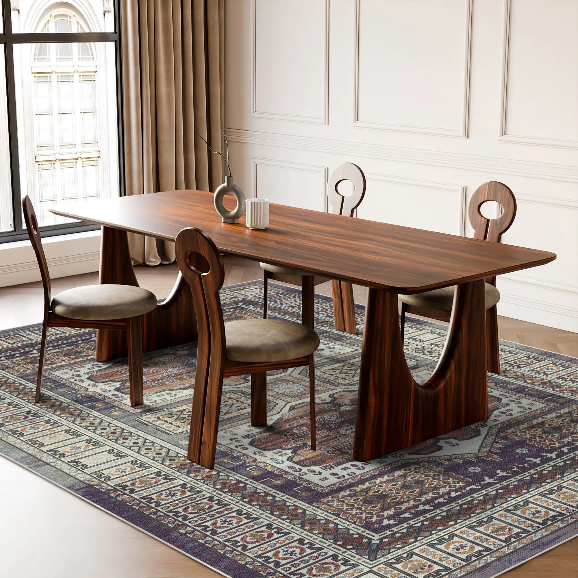 Етнічний килим з медальйоном з бурштину Самарканд