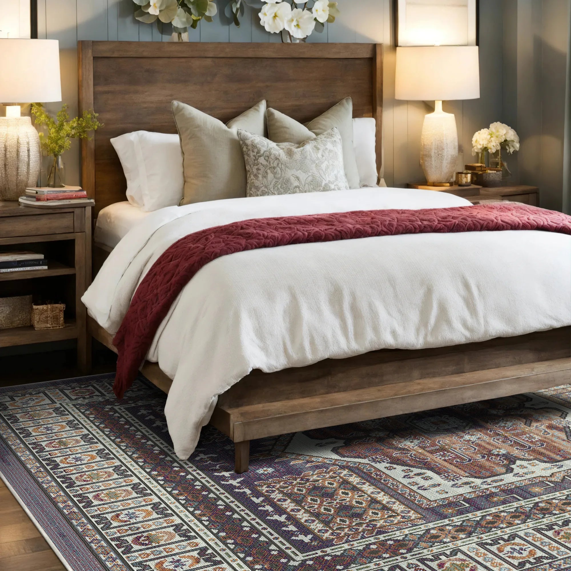 Етнічний килим з медальйоном з бурштину Самарканд