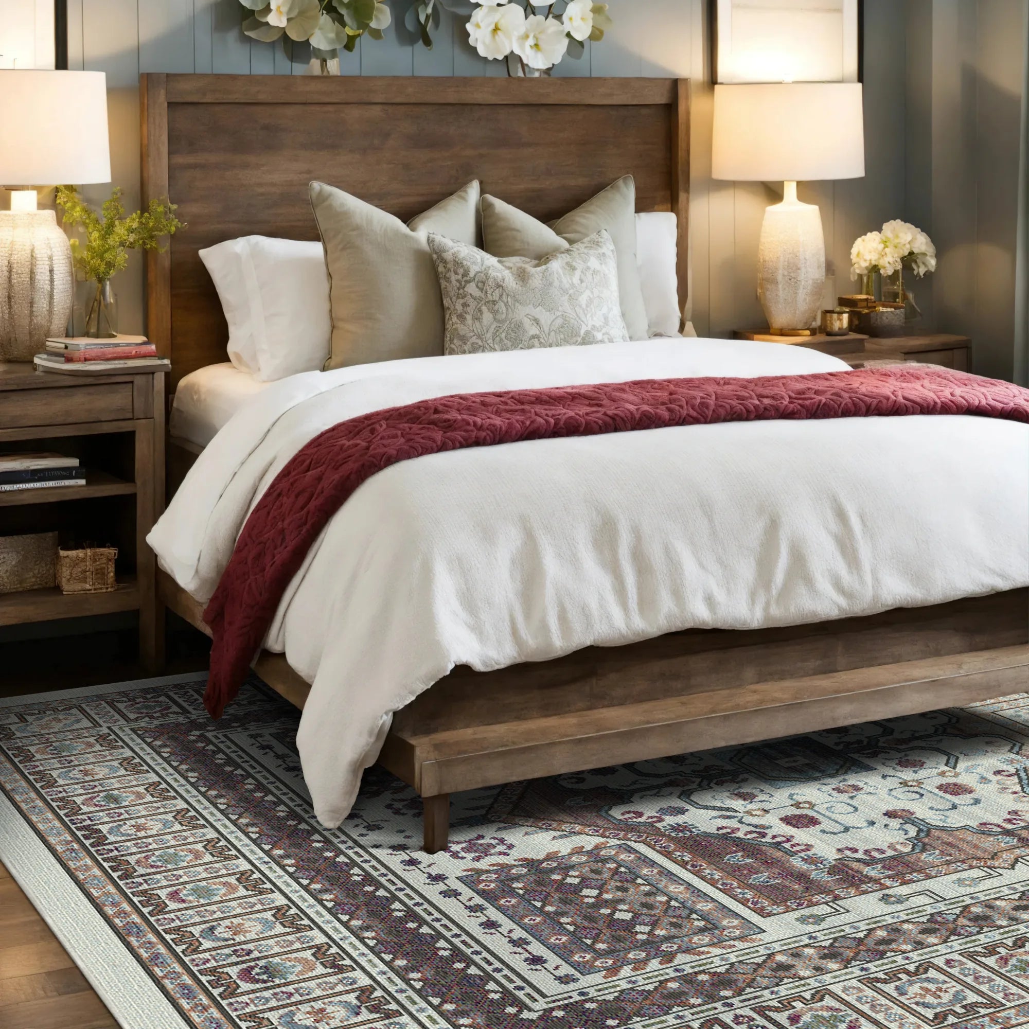 Етнічний килим Samarkand Ivory з медальйоном