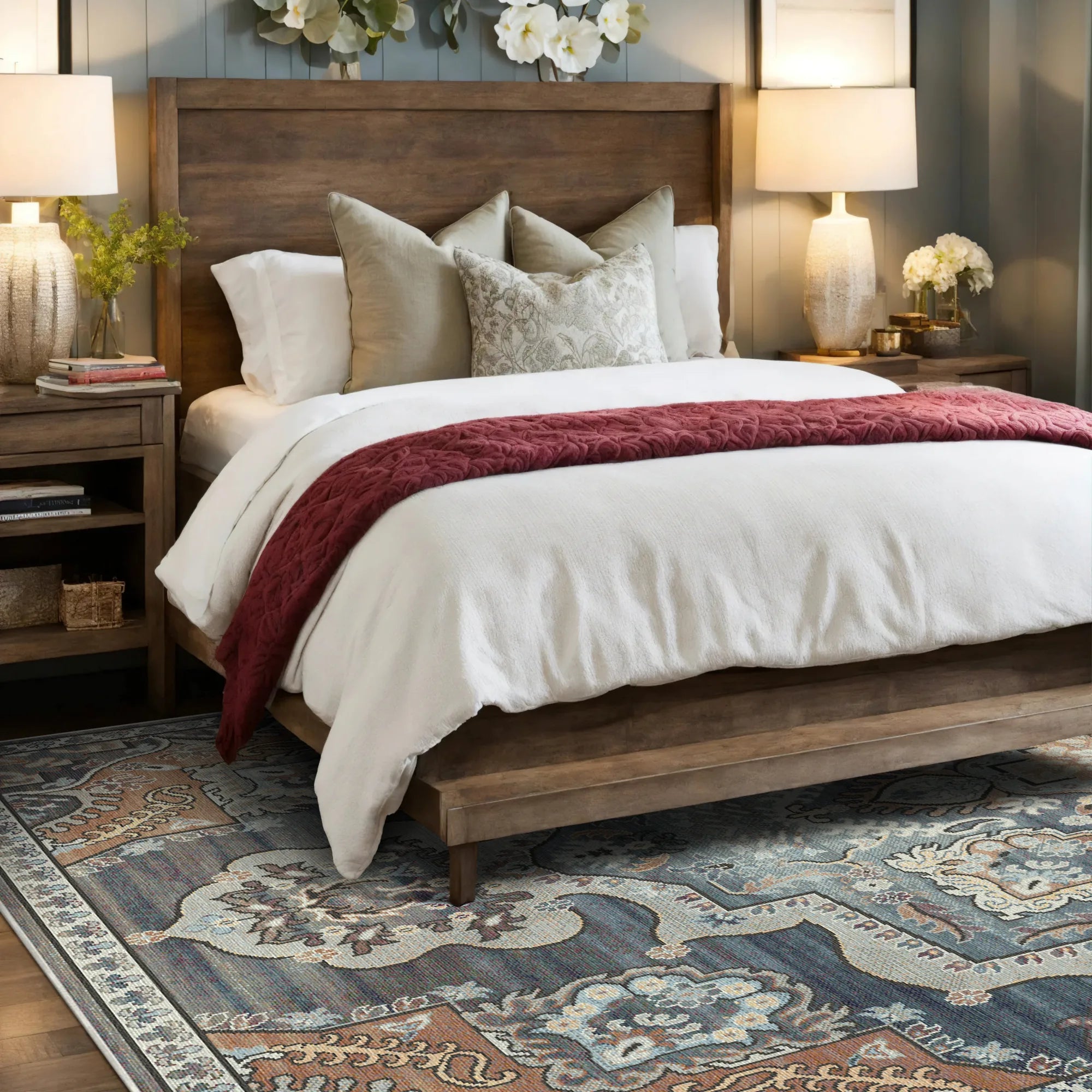 Султанський лазурний королівський медальйонний килим