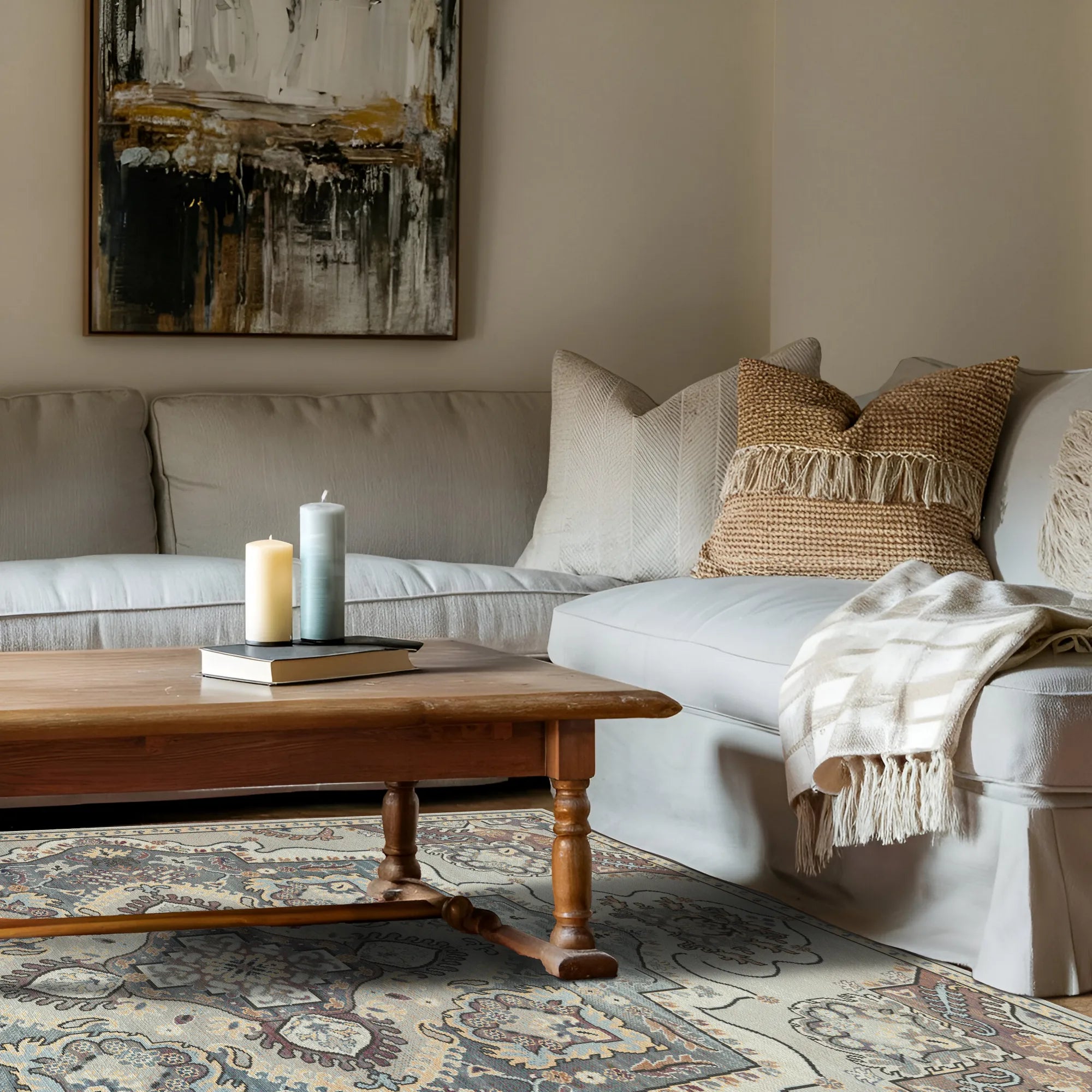 Килим із королівських медальйонів кольору слонової кістки, султанський