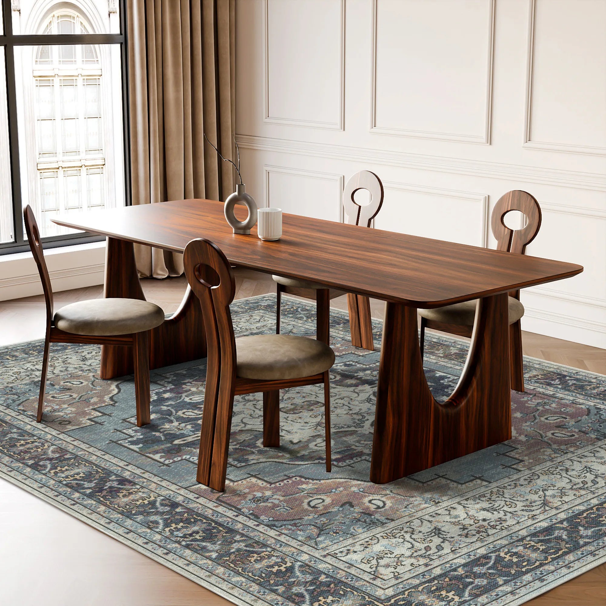 Килим Loom Azure Paisley з квітковим принтом