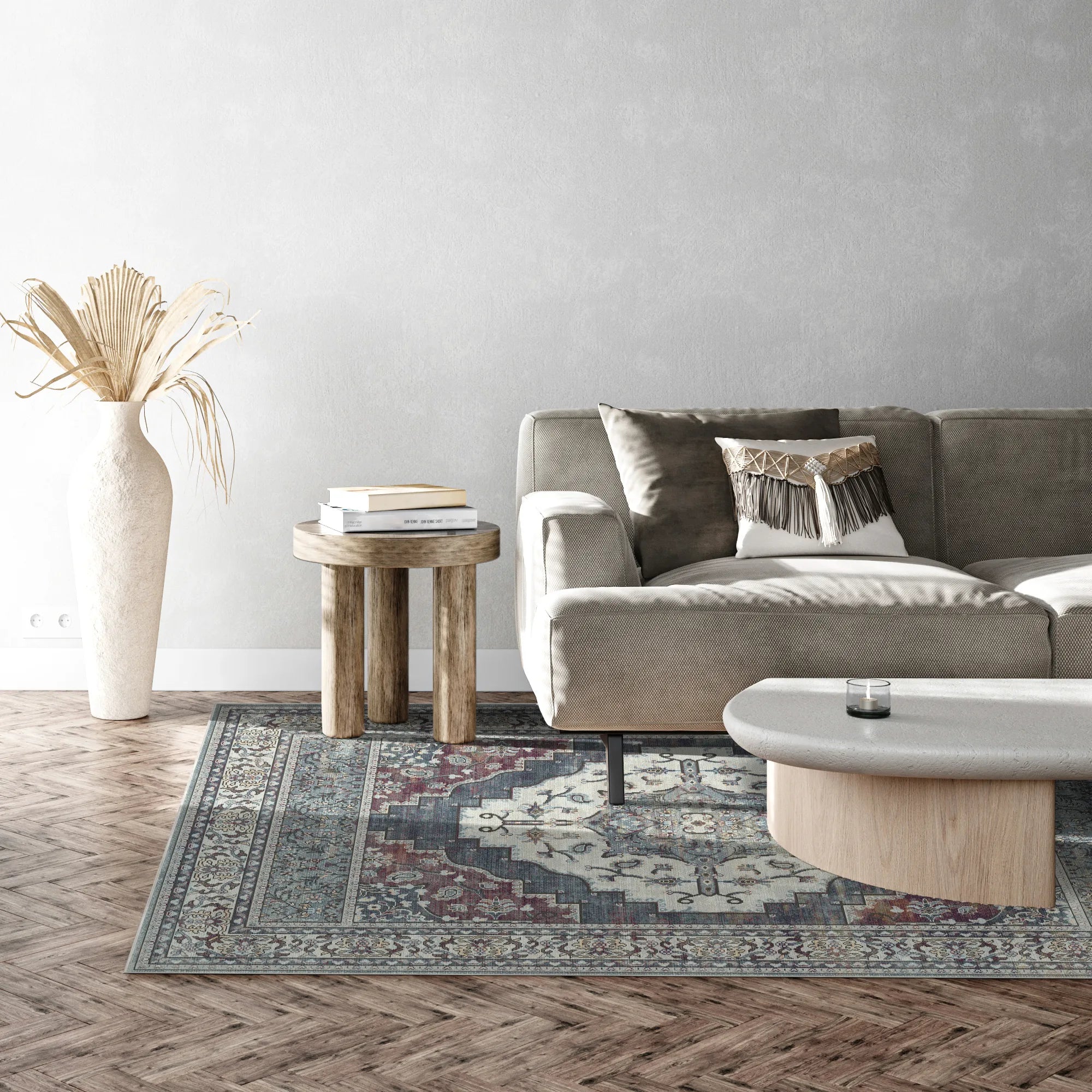 Килим Loom Slate Paisley з квітковим принтом