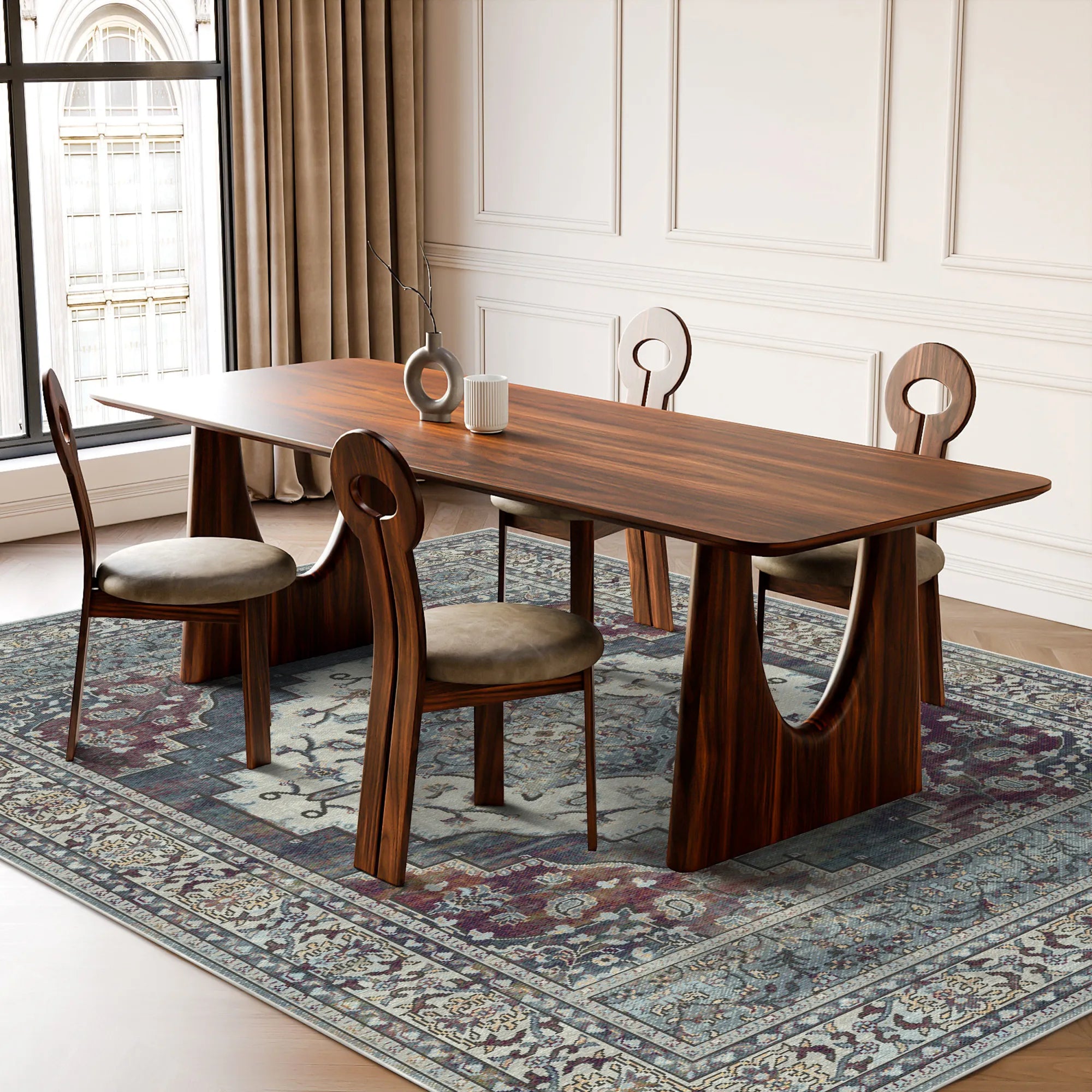 Килим Loom Slate Paisley з квітковим принтом