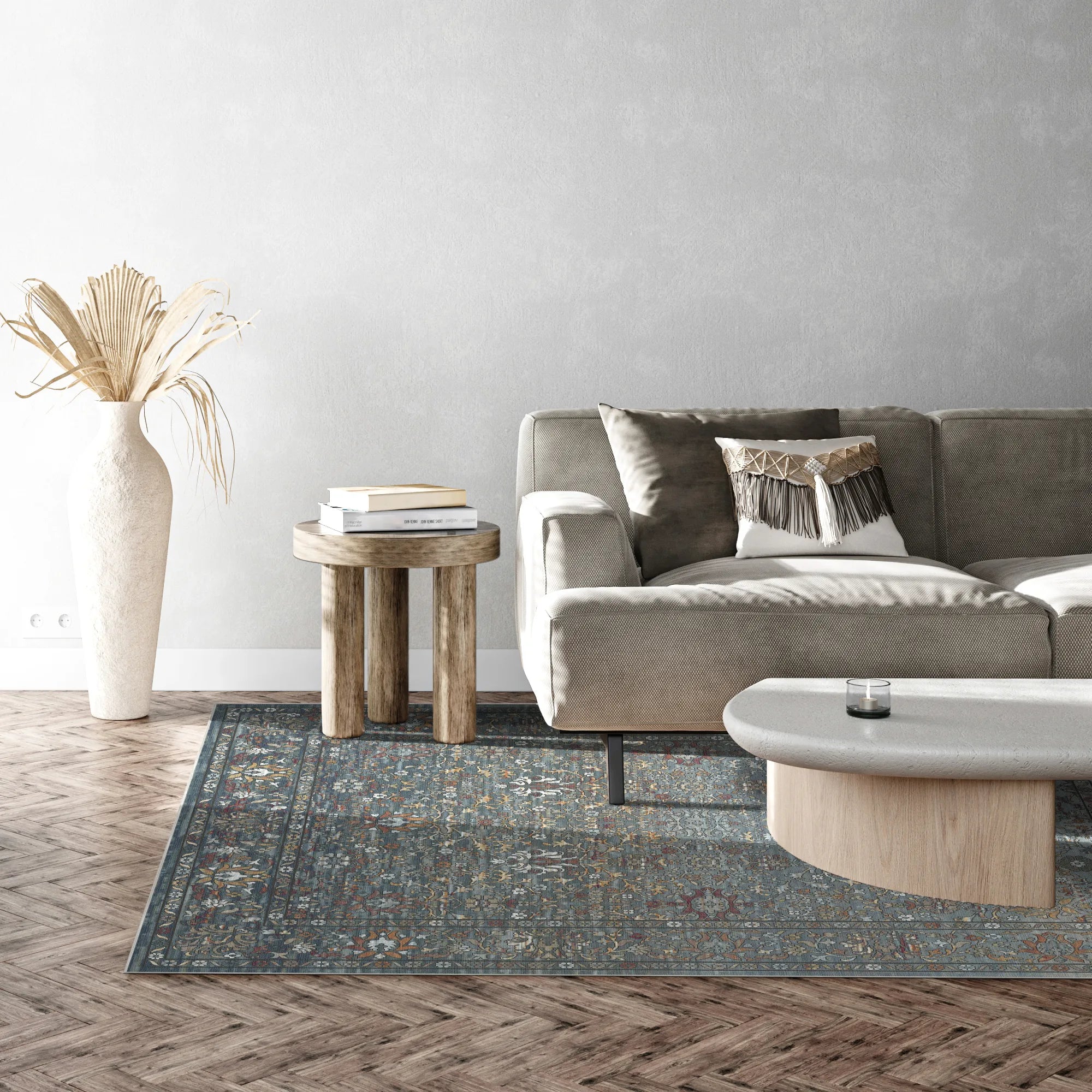 Антикварний квітковий килим Блакитна луг