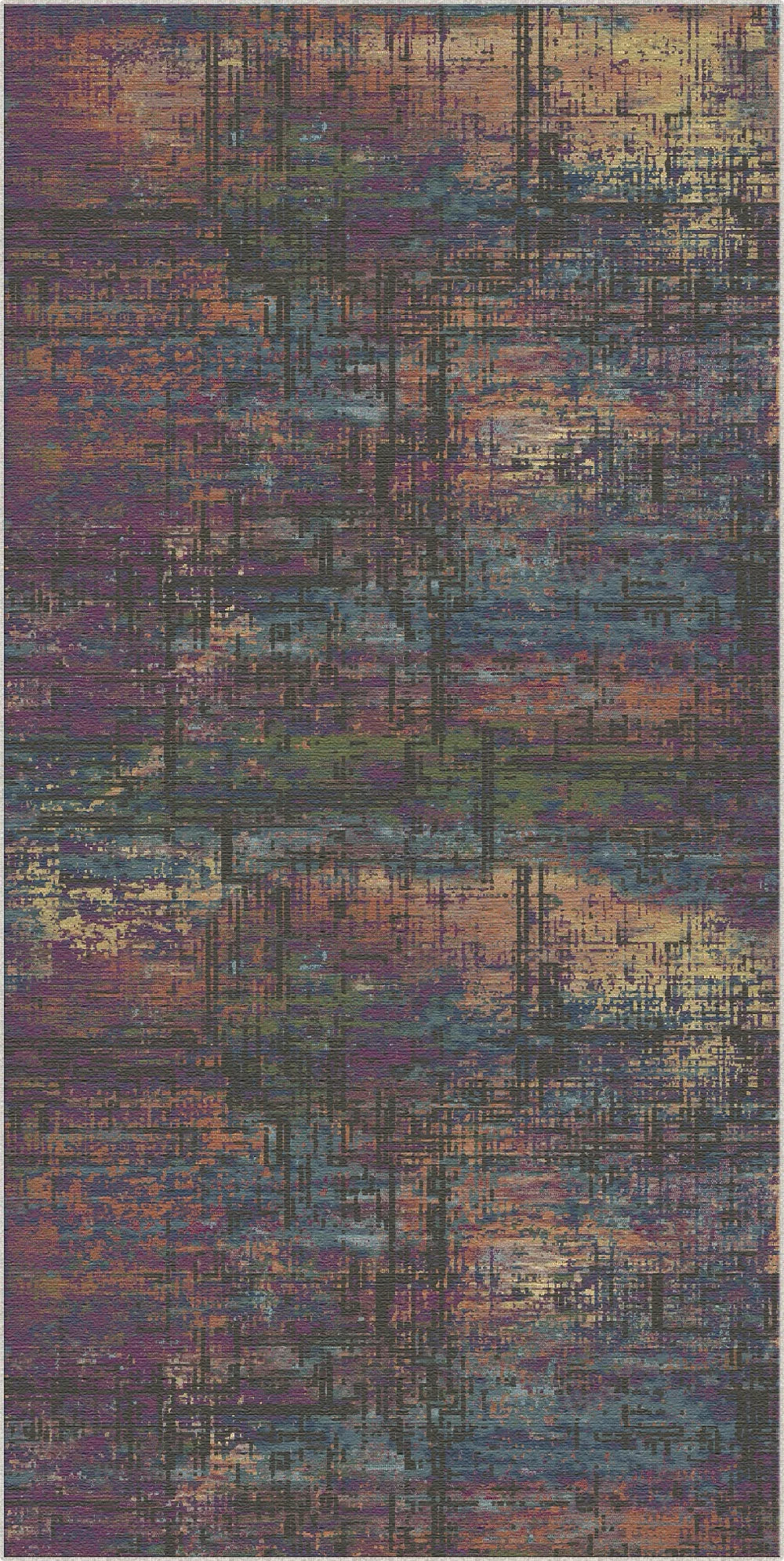 Містичний сливовий абстрактний килим Glitch
