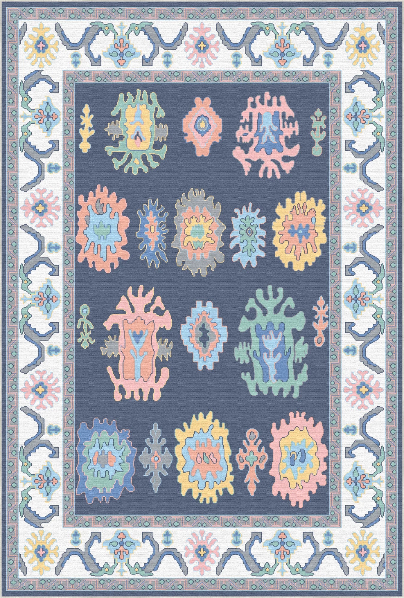 Геометричний килим Aura Indigo Pop